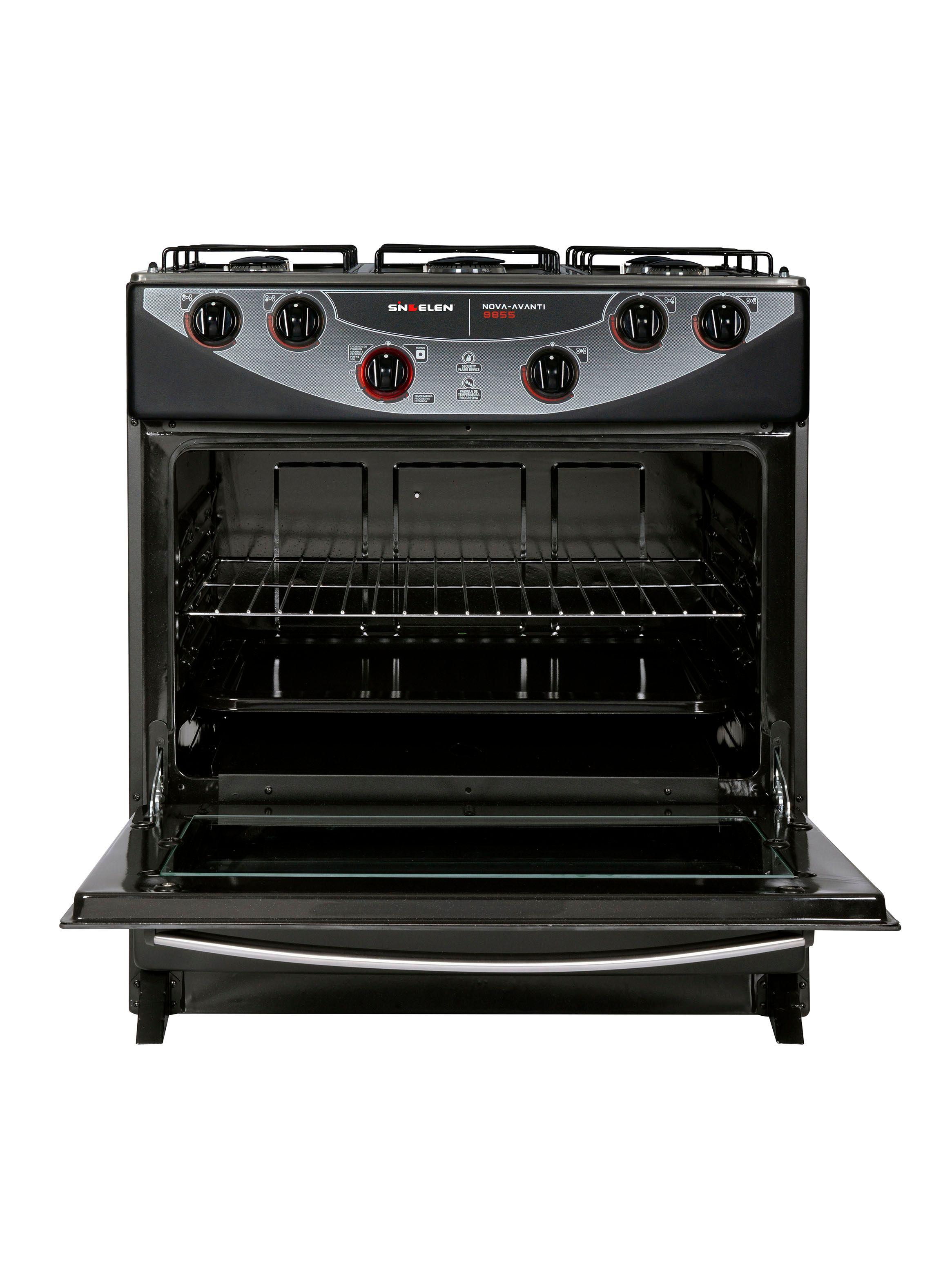 Cocina a Gas 5 Quemadores CH-9855NG Negro Inox-3