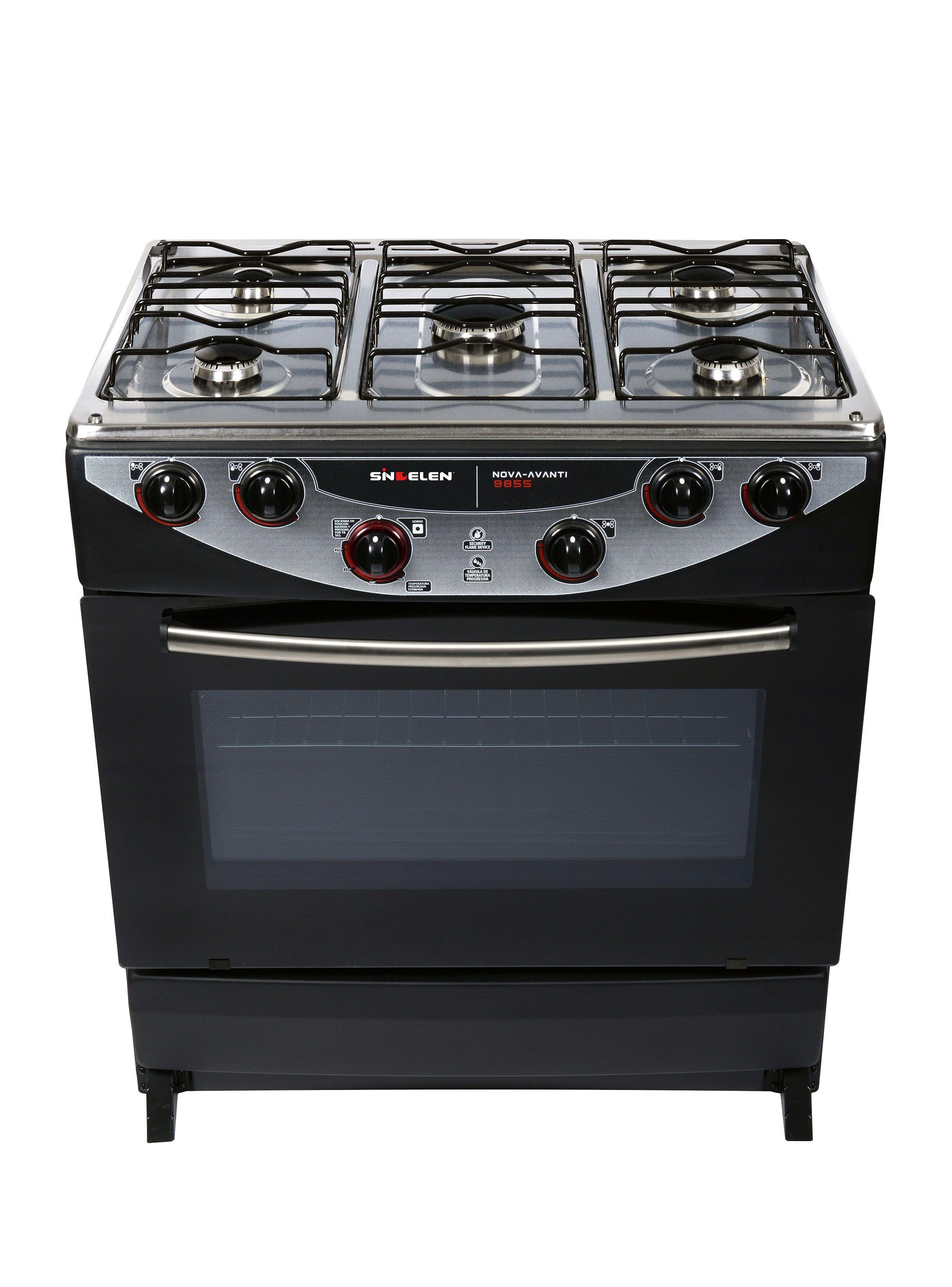 Cocina a Gas 5 Quemadores CH-9855NG Negro Inox-2