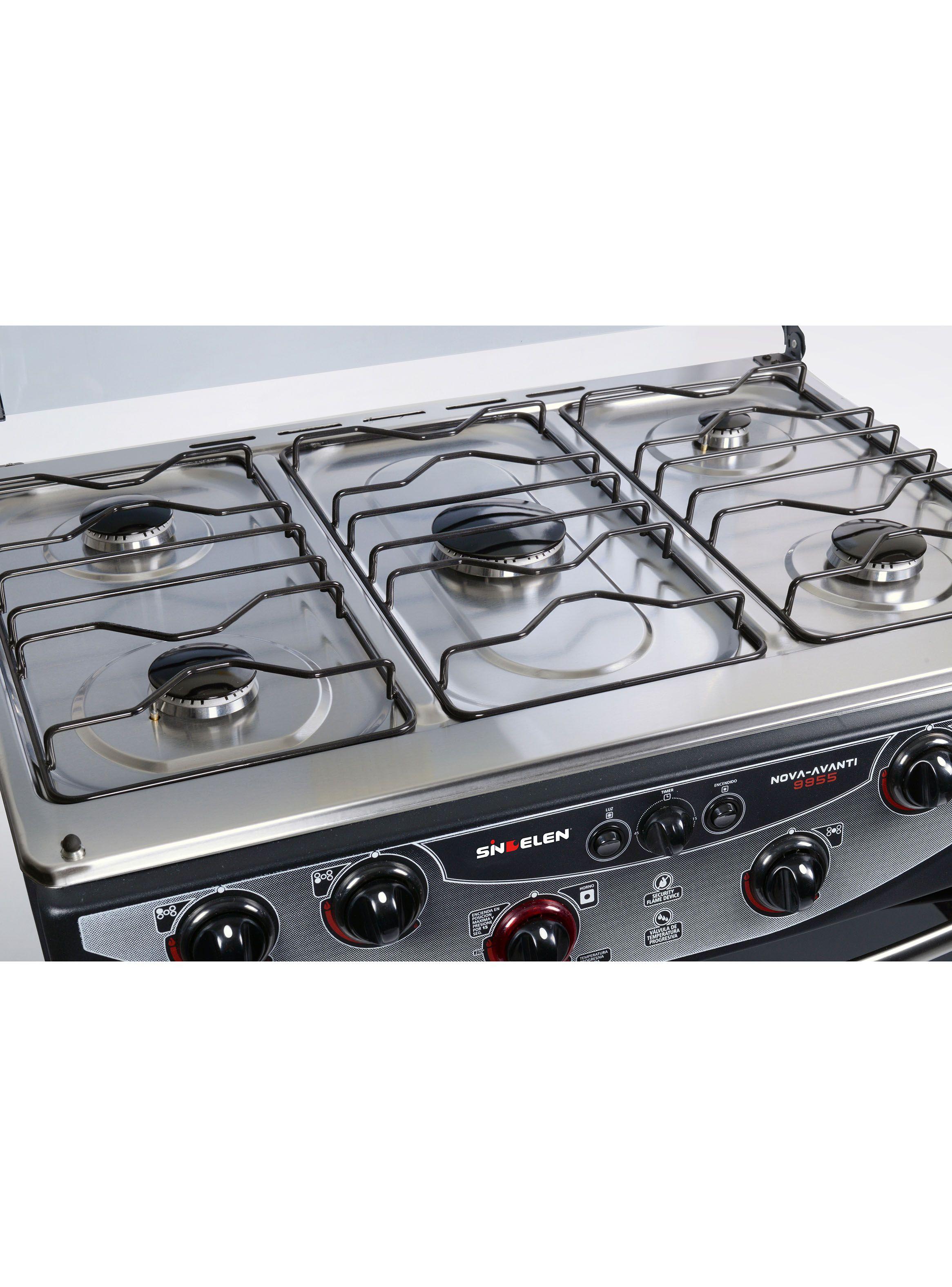 Cocina a Gas 5 Quemadores CH-9955NG Negro Inox-4