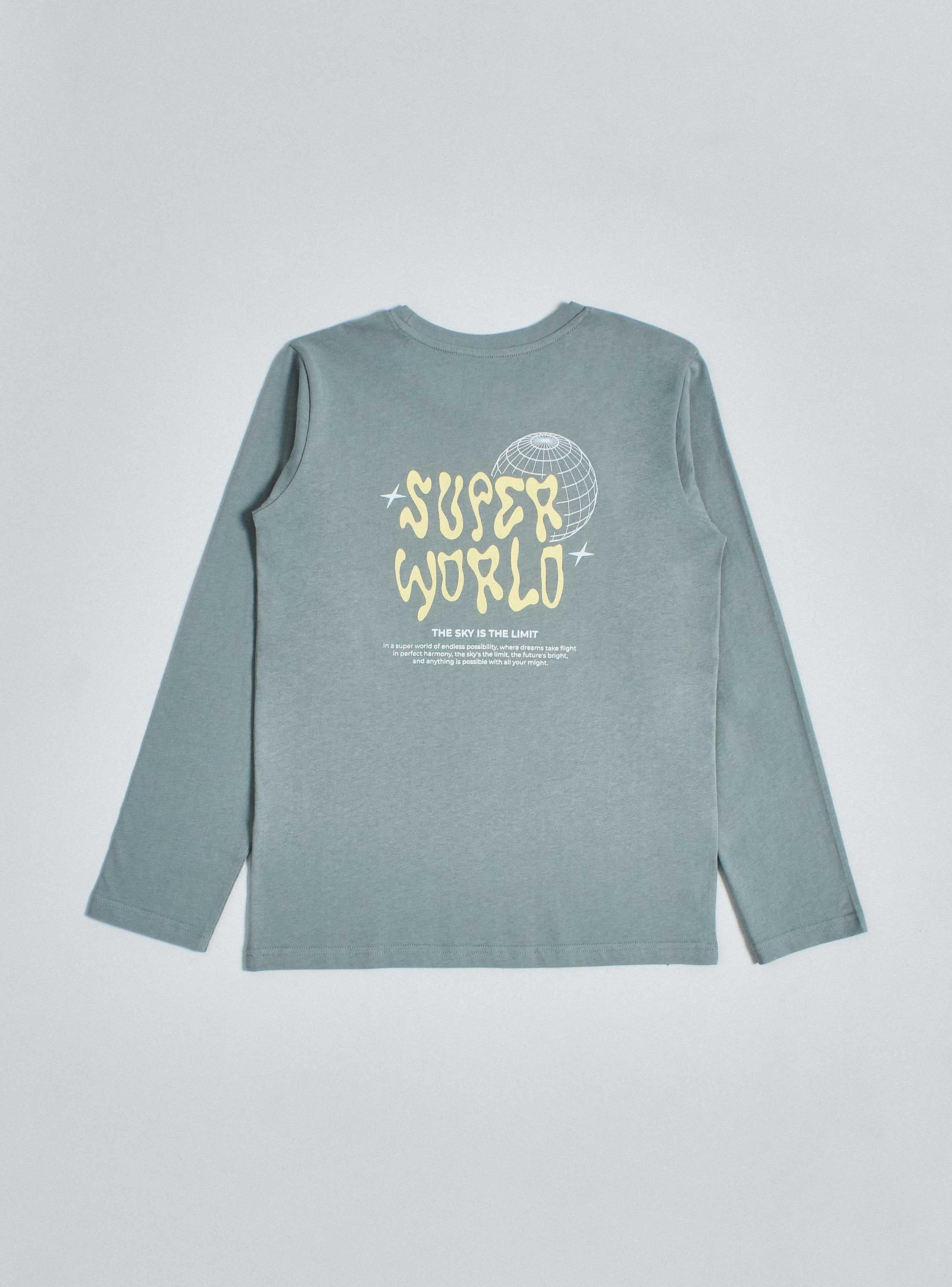 Polera Estampado Pequeño Adelante y Grande Atrás-1