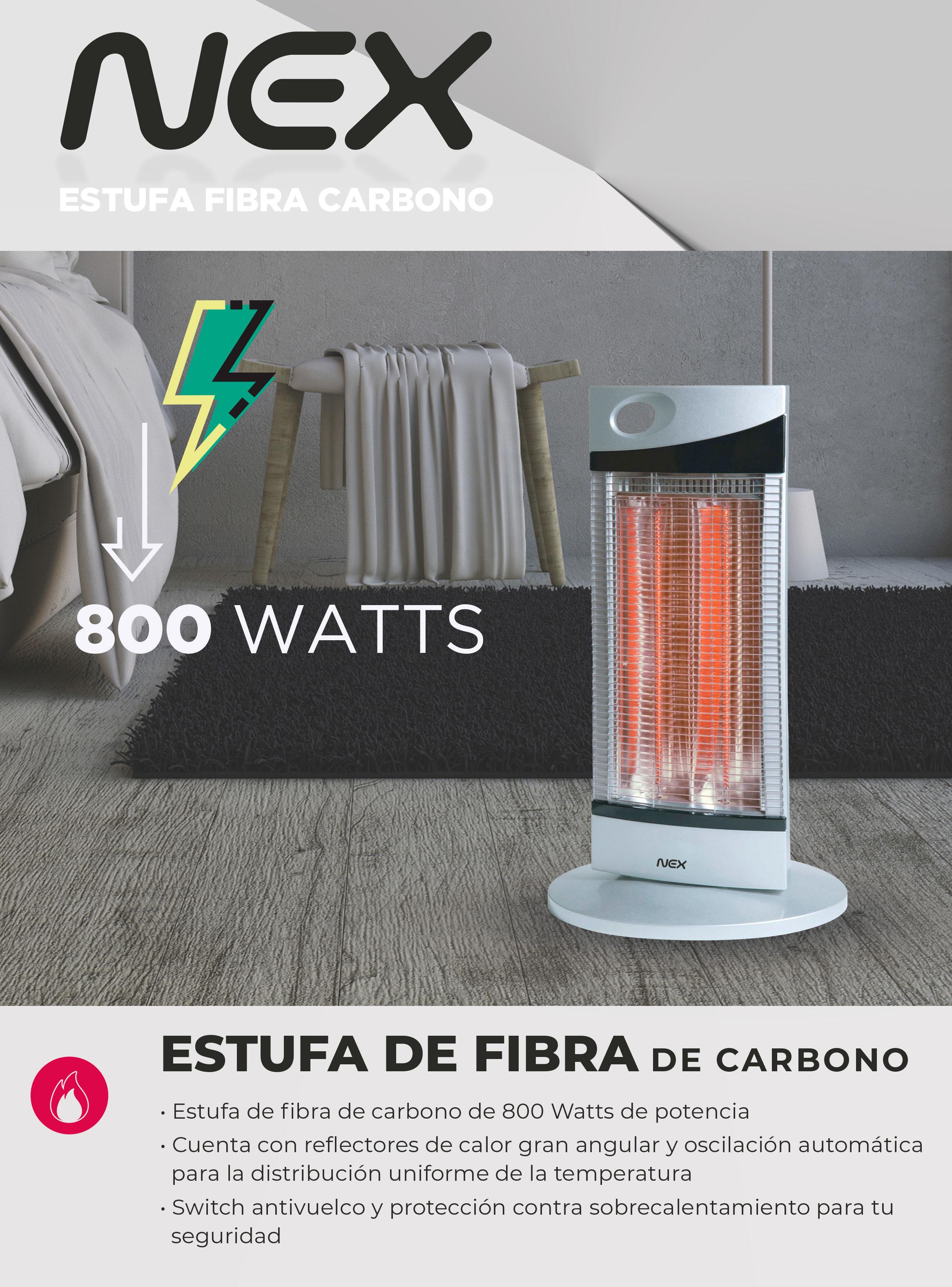 Estufa Carbono 800W CRH1000 Plateado-4