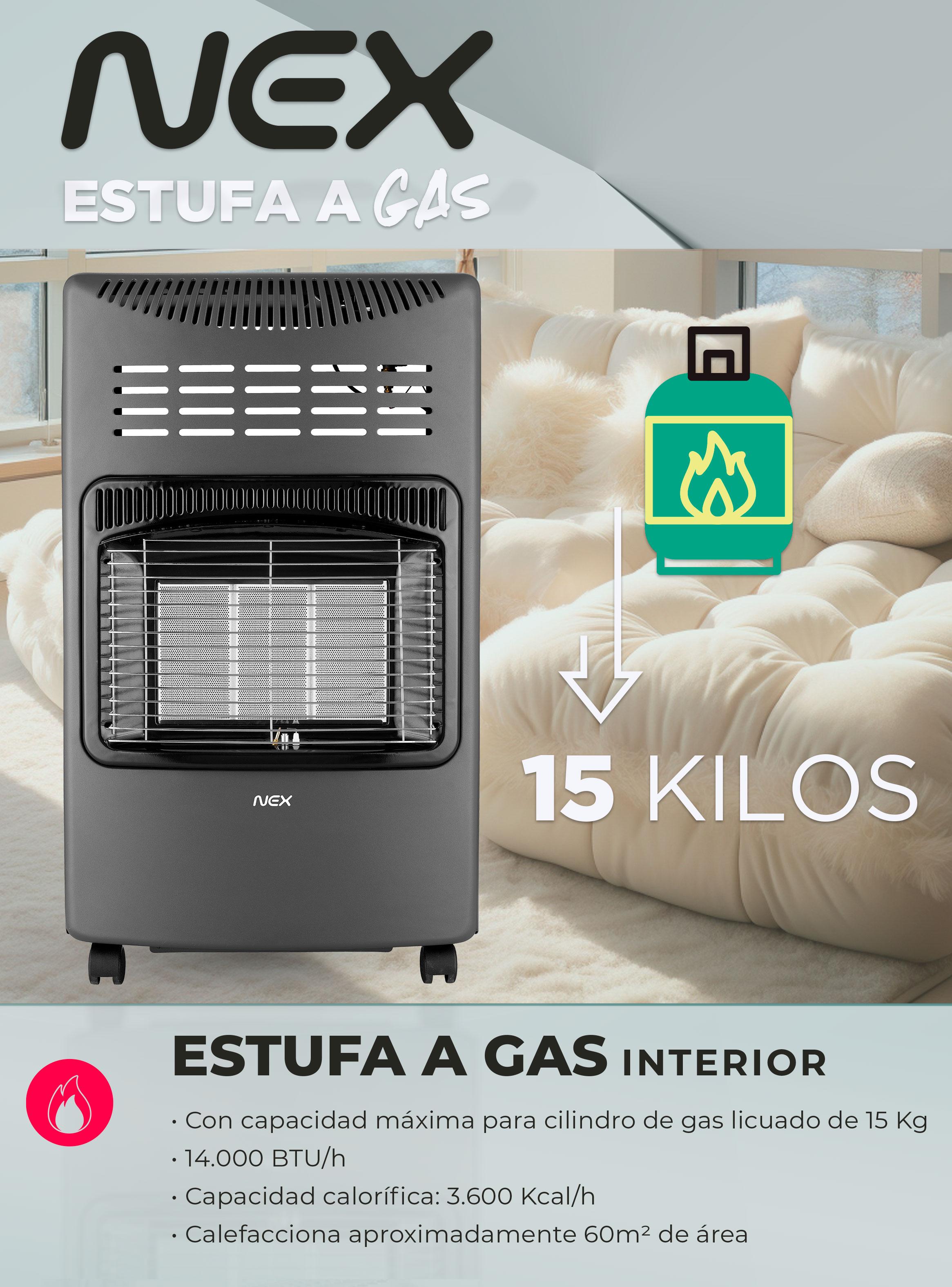 Estufa Gas 14.000 BTU Soporta Cilindro 15 kg-6