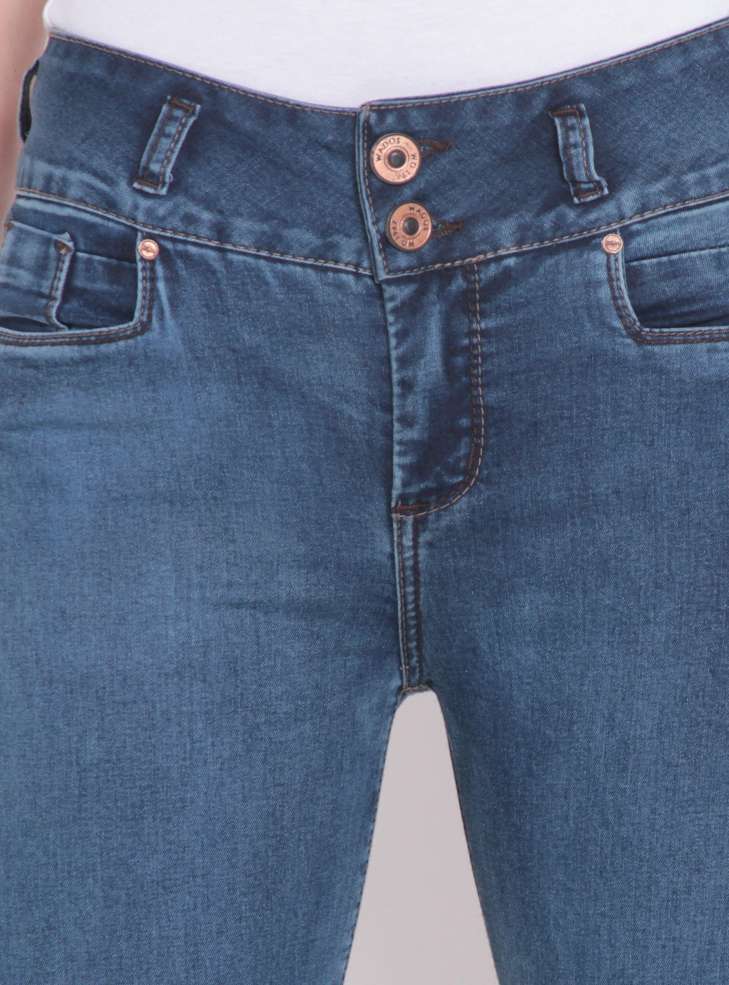 Jeans Tiro Alto Diseño Bootcut Botón Wados-2