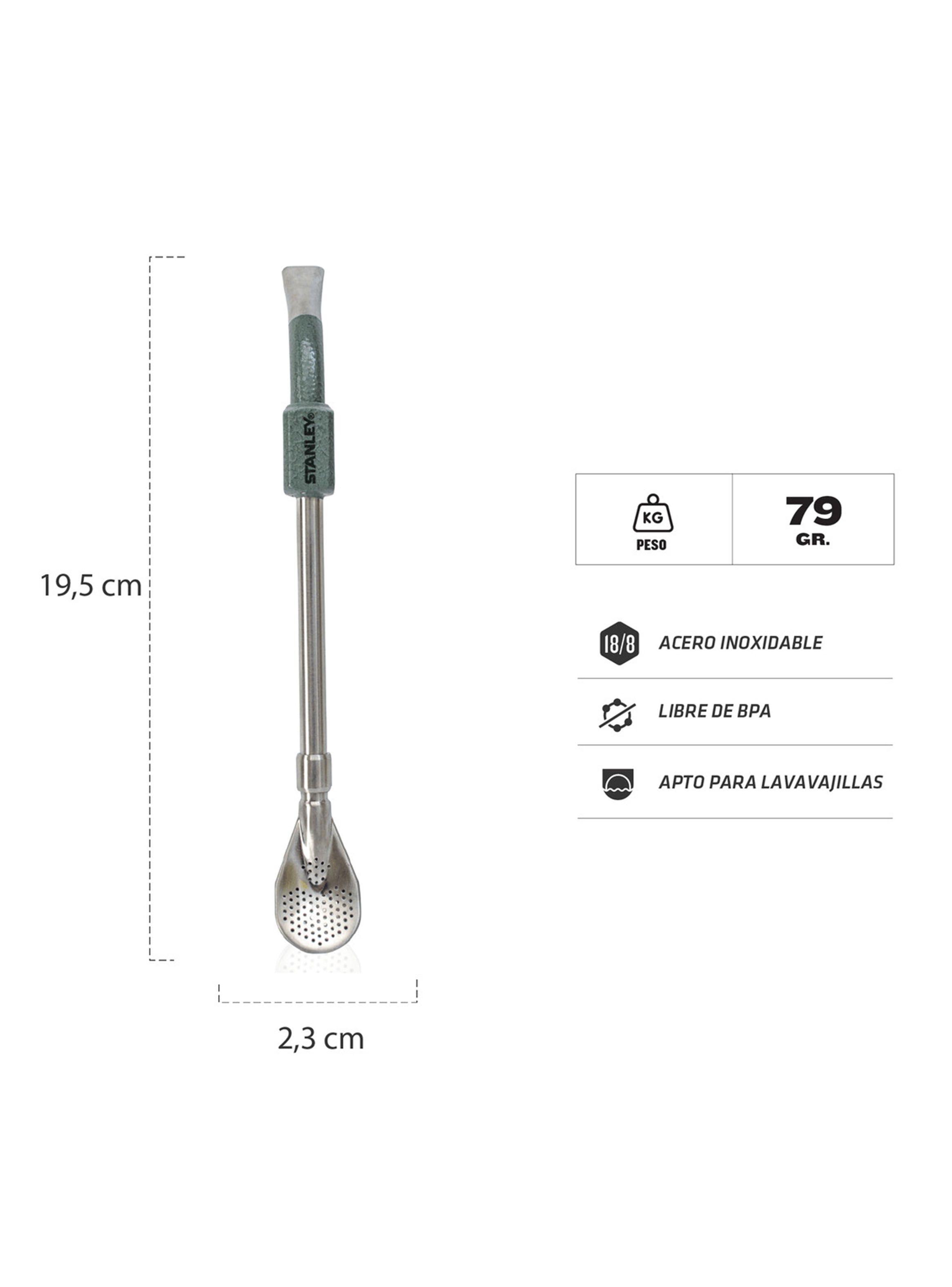 Bombilla para Mate de Cuchara Verde-2