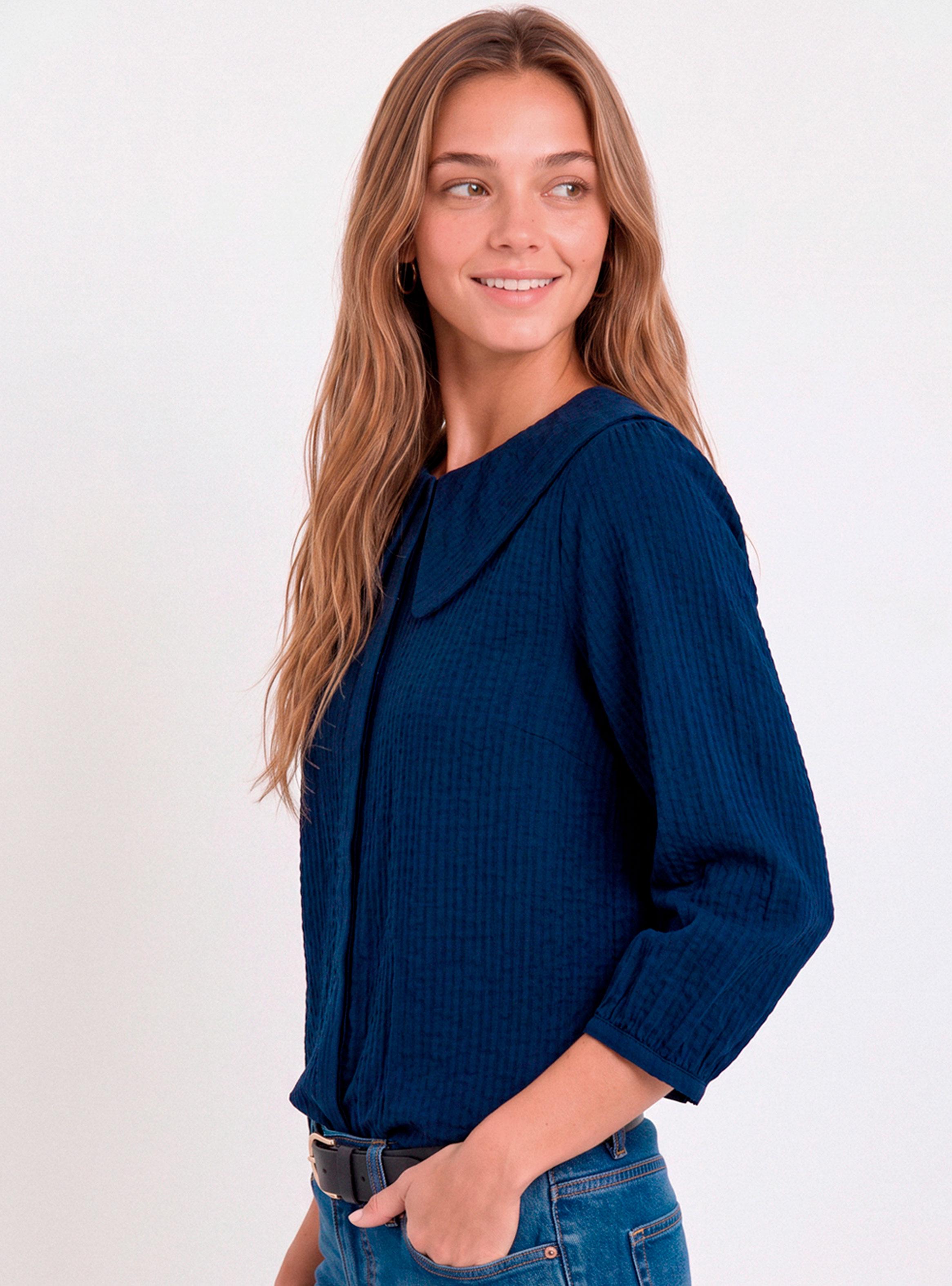 Blusa Cuello Bobo Vichy Blue-2
