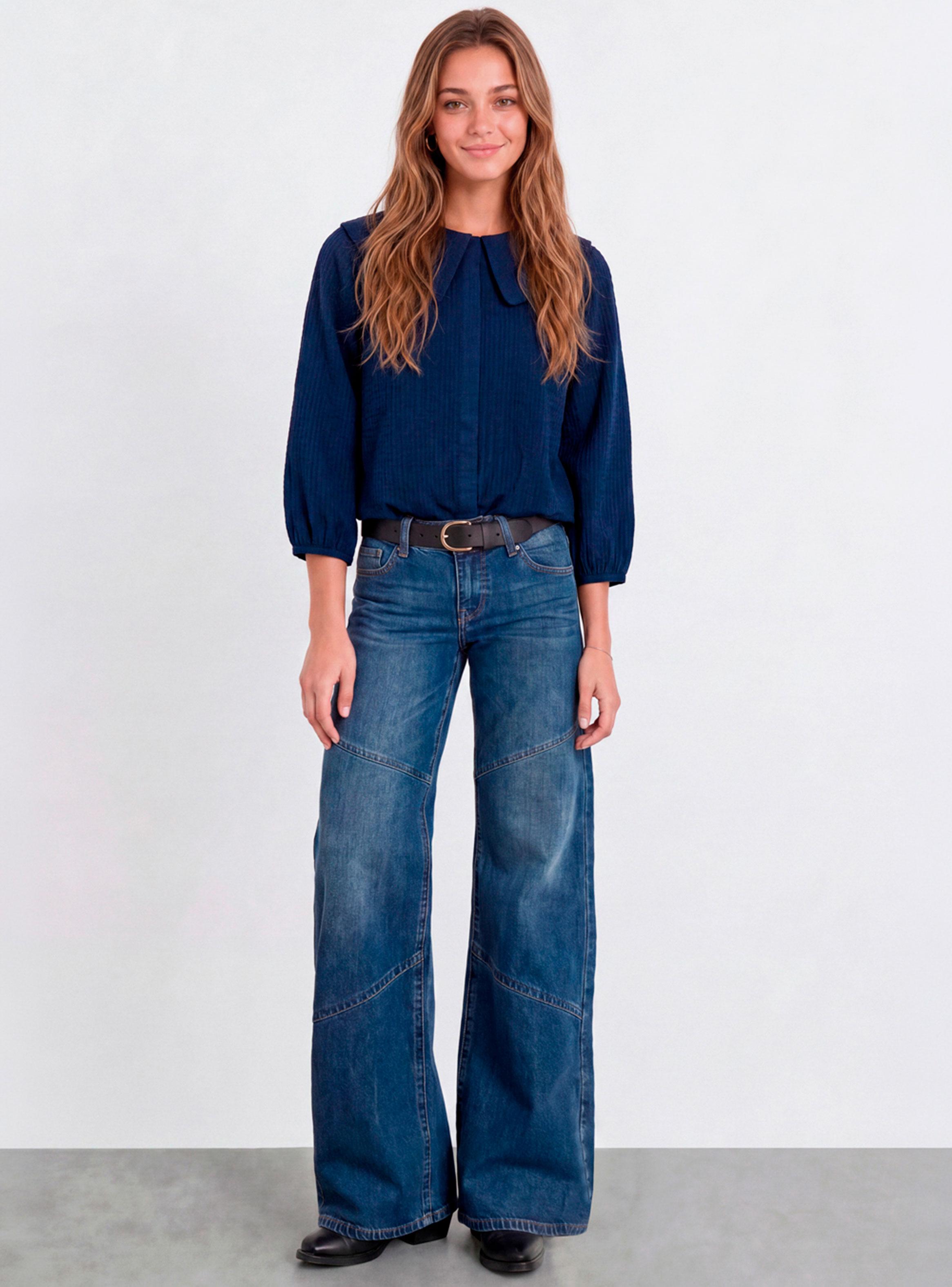 Blusa Cuello Bobo Vichy Blue-4