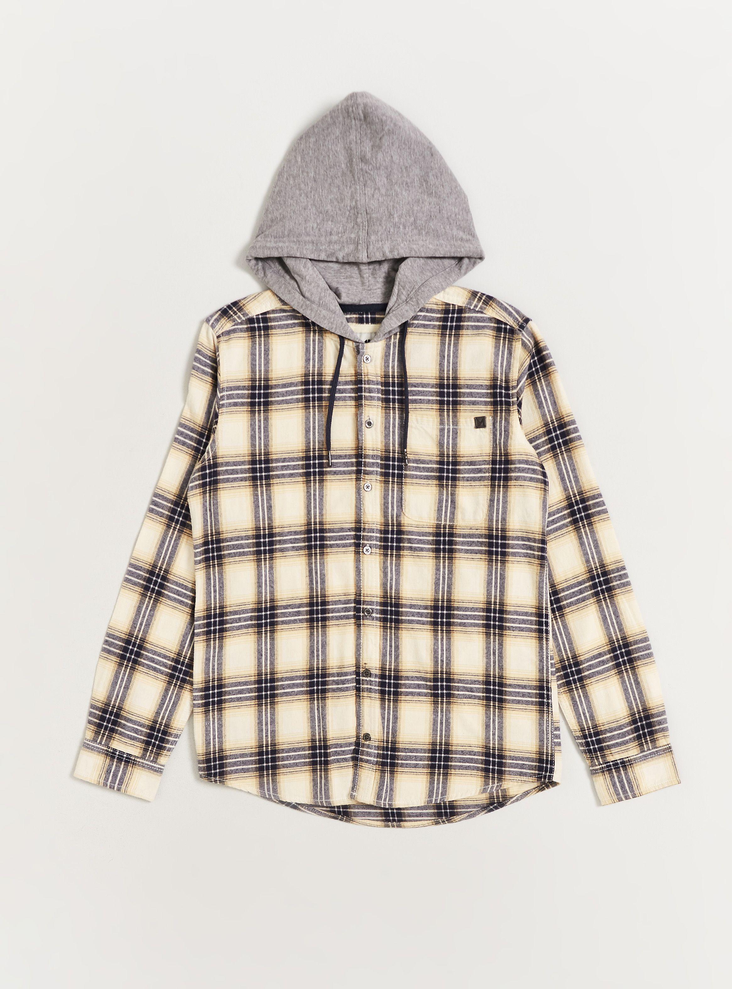 Camisa de vestir Cuadrillé Con Gorro Tipo Polera-2