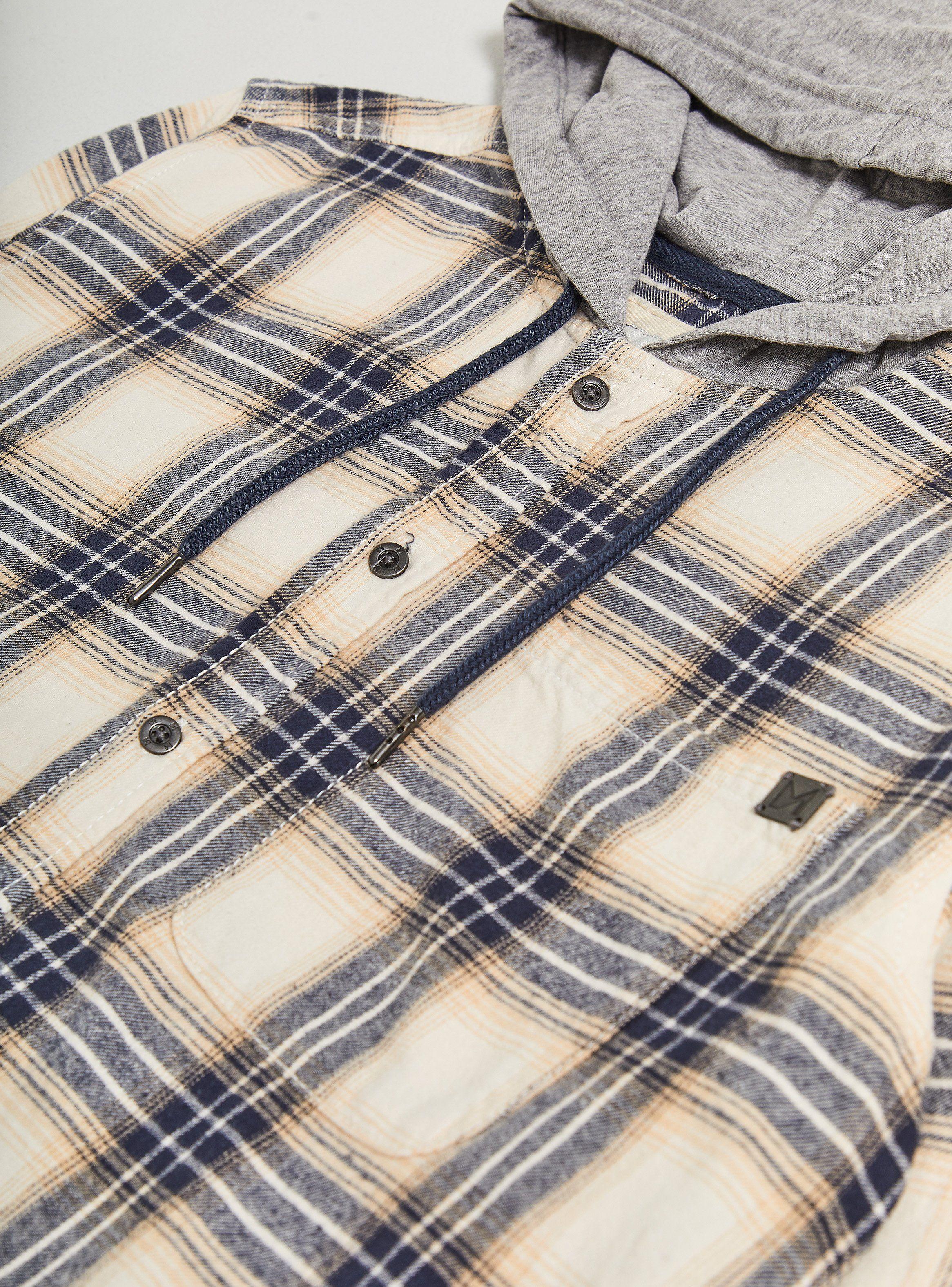 Camisa de vestir Cuadrillé Con Gorro Tipo Polera-4