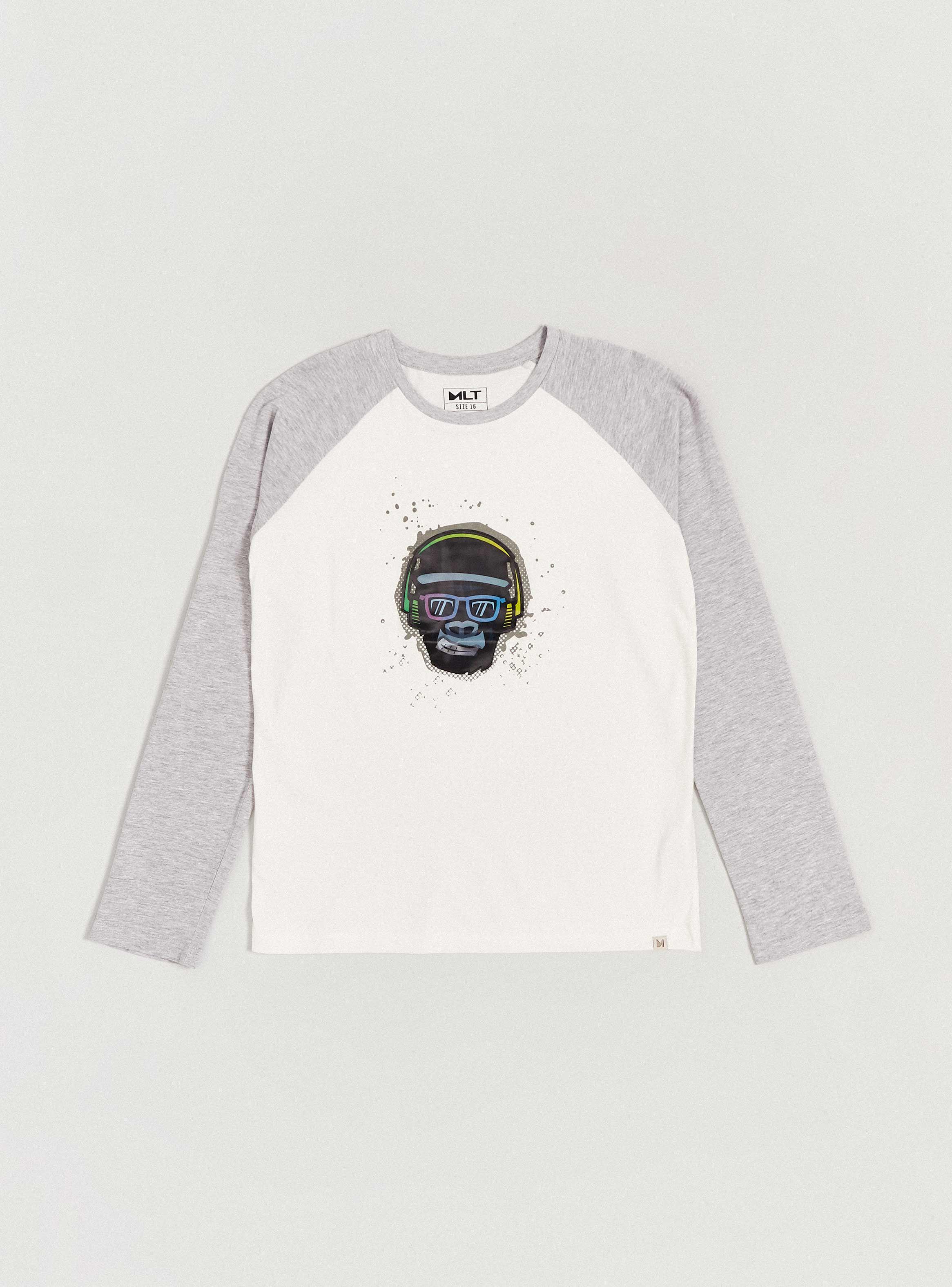 Polera Manga Raglan Bicolor con Aplicación Holográfica-2
