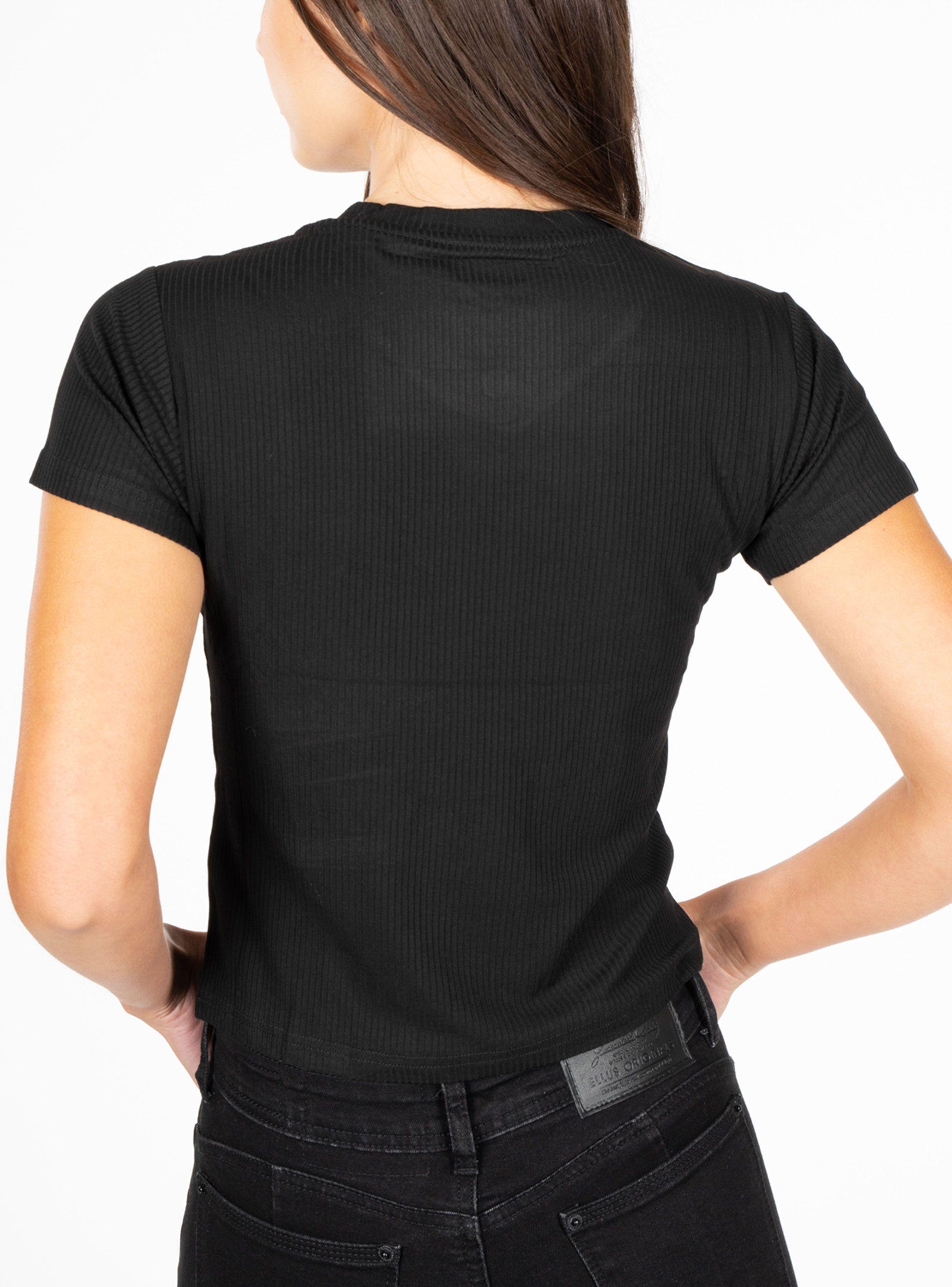 Polera Manga Corta Básica Rib V-1