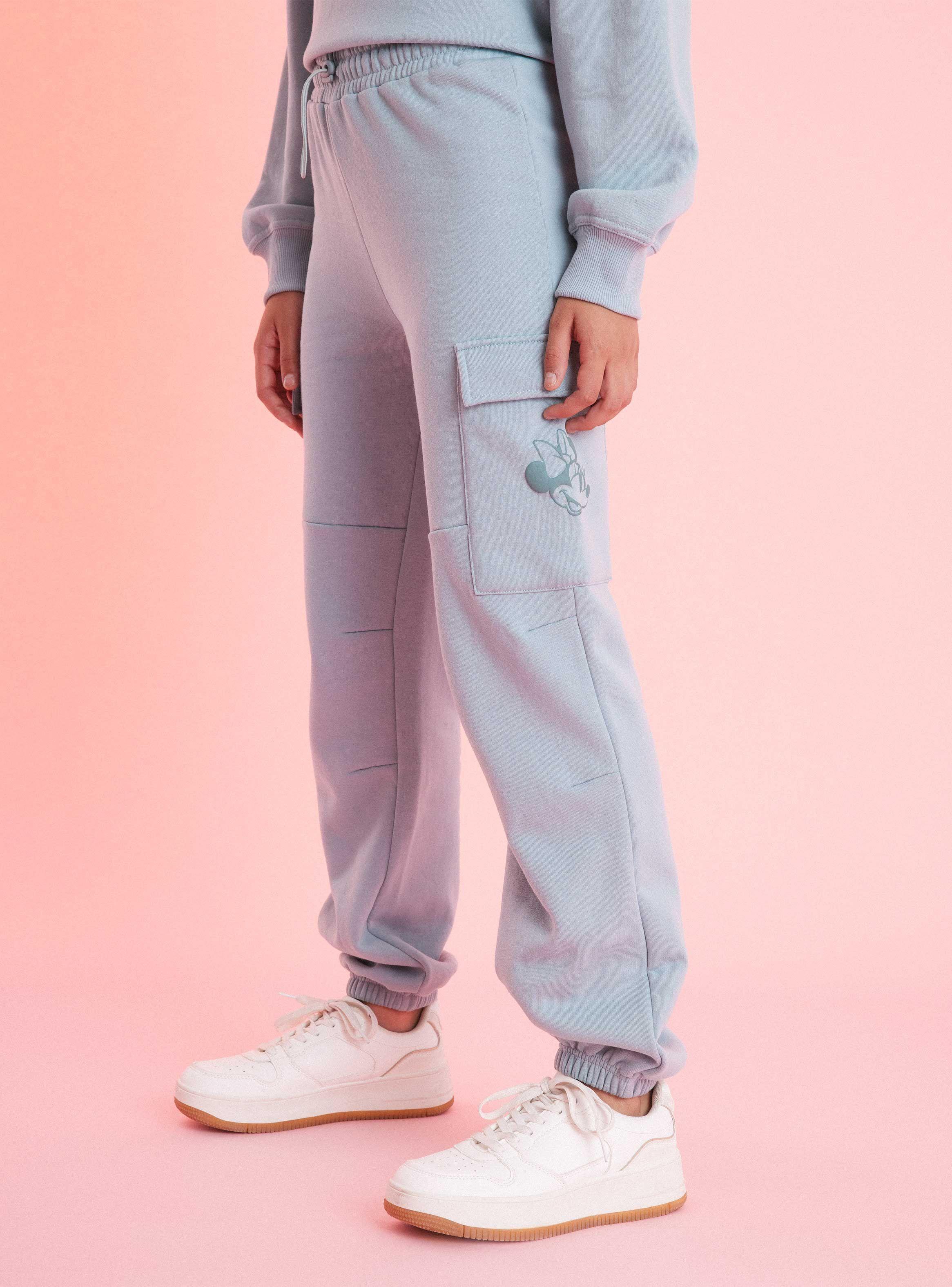 Pantalón Cargo Estampado en Bolsillo Minnie Mouse-1