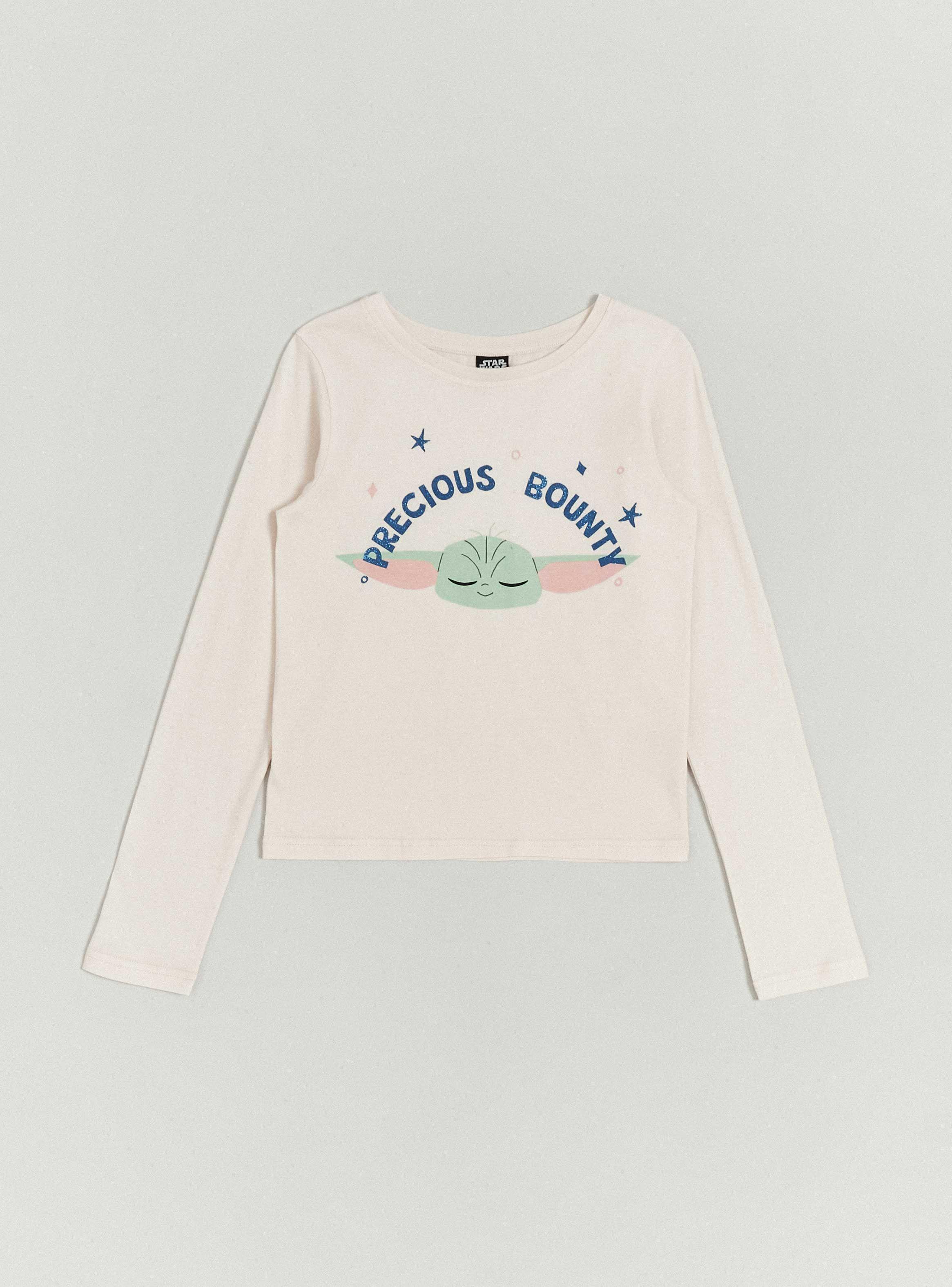 Polera Crop Estampado con Brillo Mandalorian Grogu-2