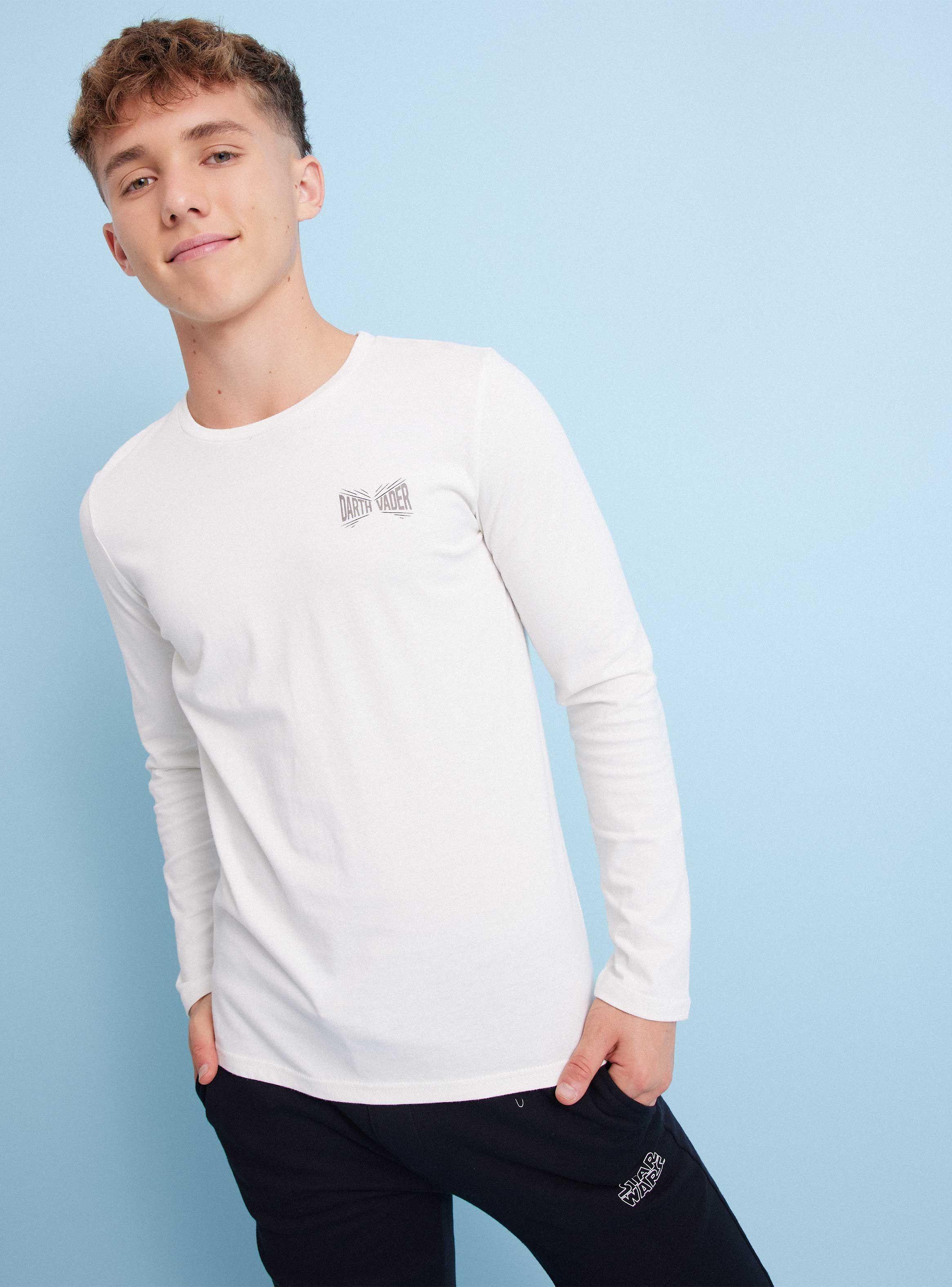 Polera Algodón Color Blanco Estampado Darth Vader-0