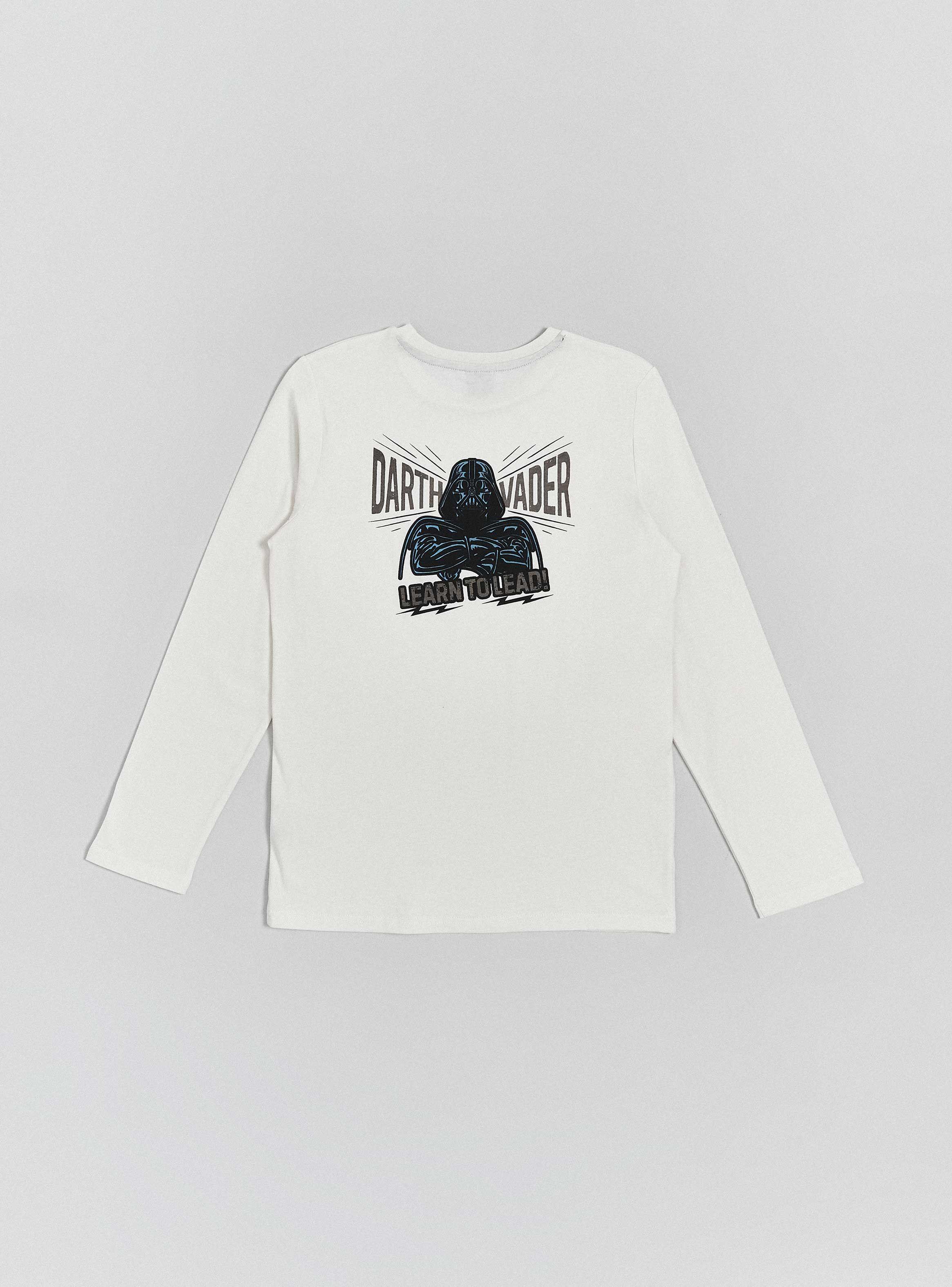 Polera Algodón Color Blanco Estampado Darth Vader-3