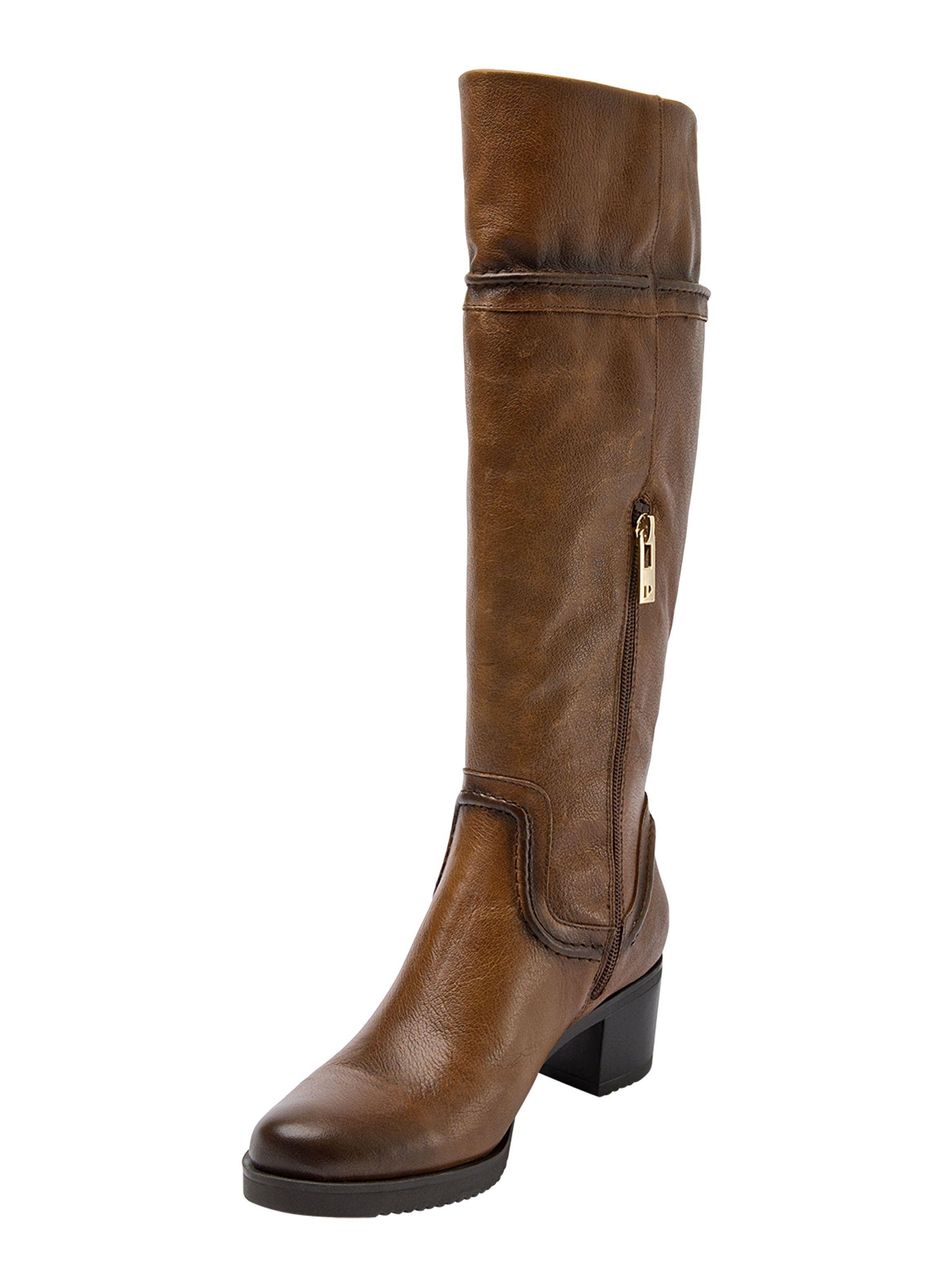 Bota Cuero Taco Cuadrado 3172 Mujer-3