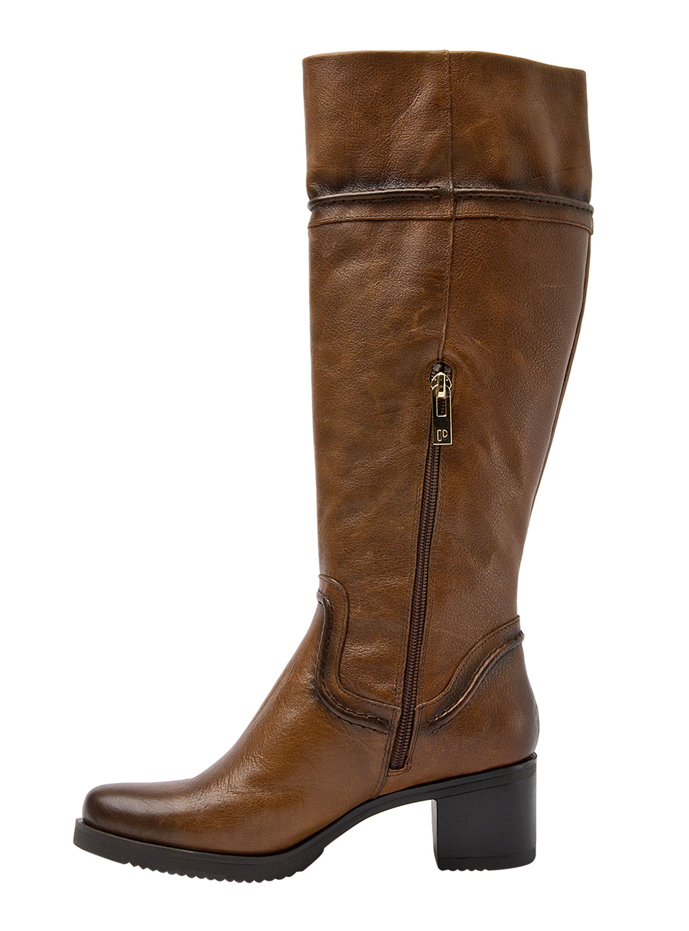 Bota Cuero Taco Cuadrado 3172 Mujer-2