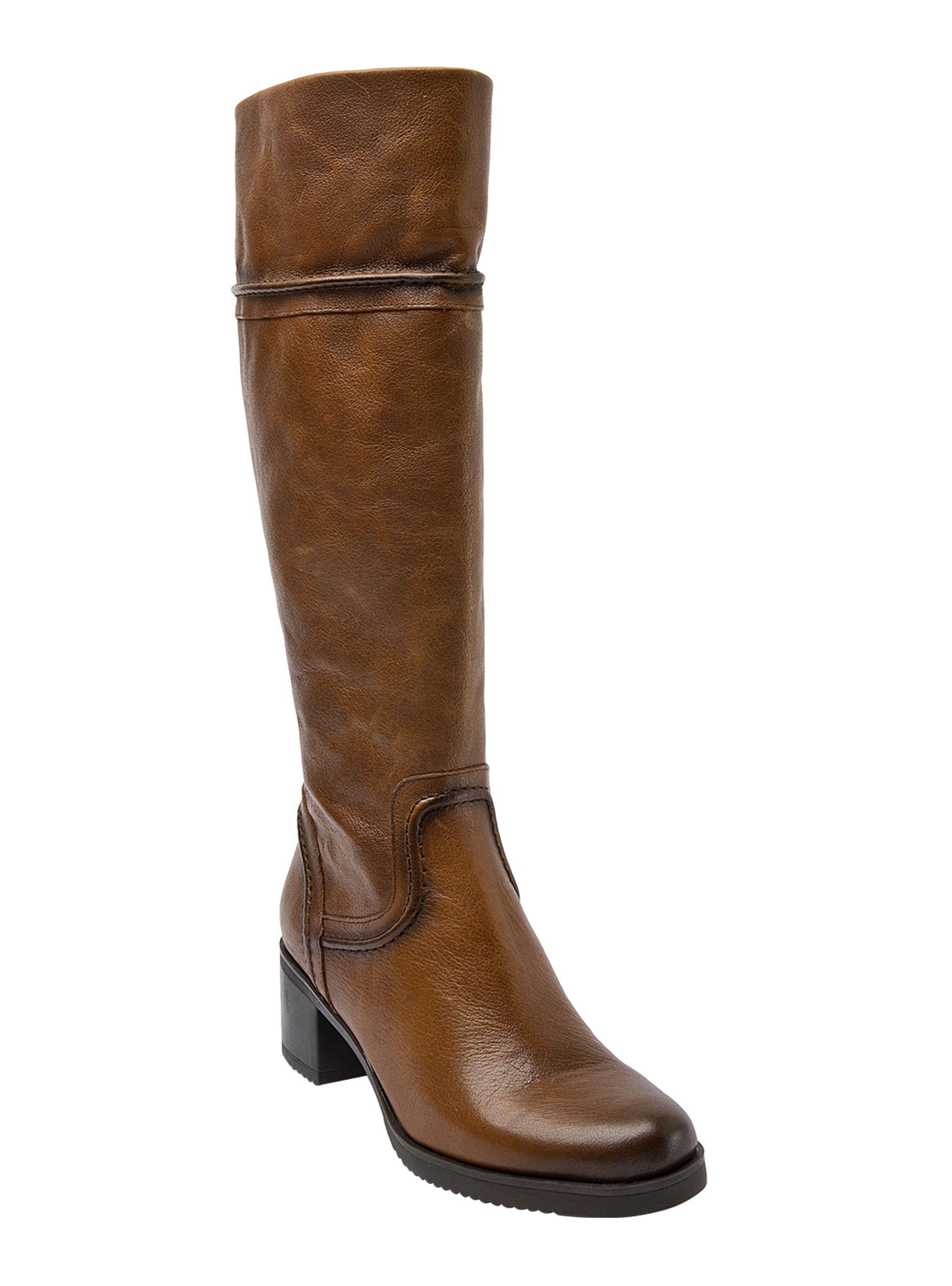 Bota Cuero Taco Cuadrado 3172 Mujer-1