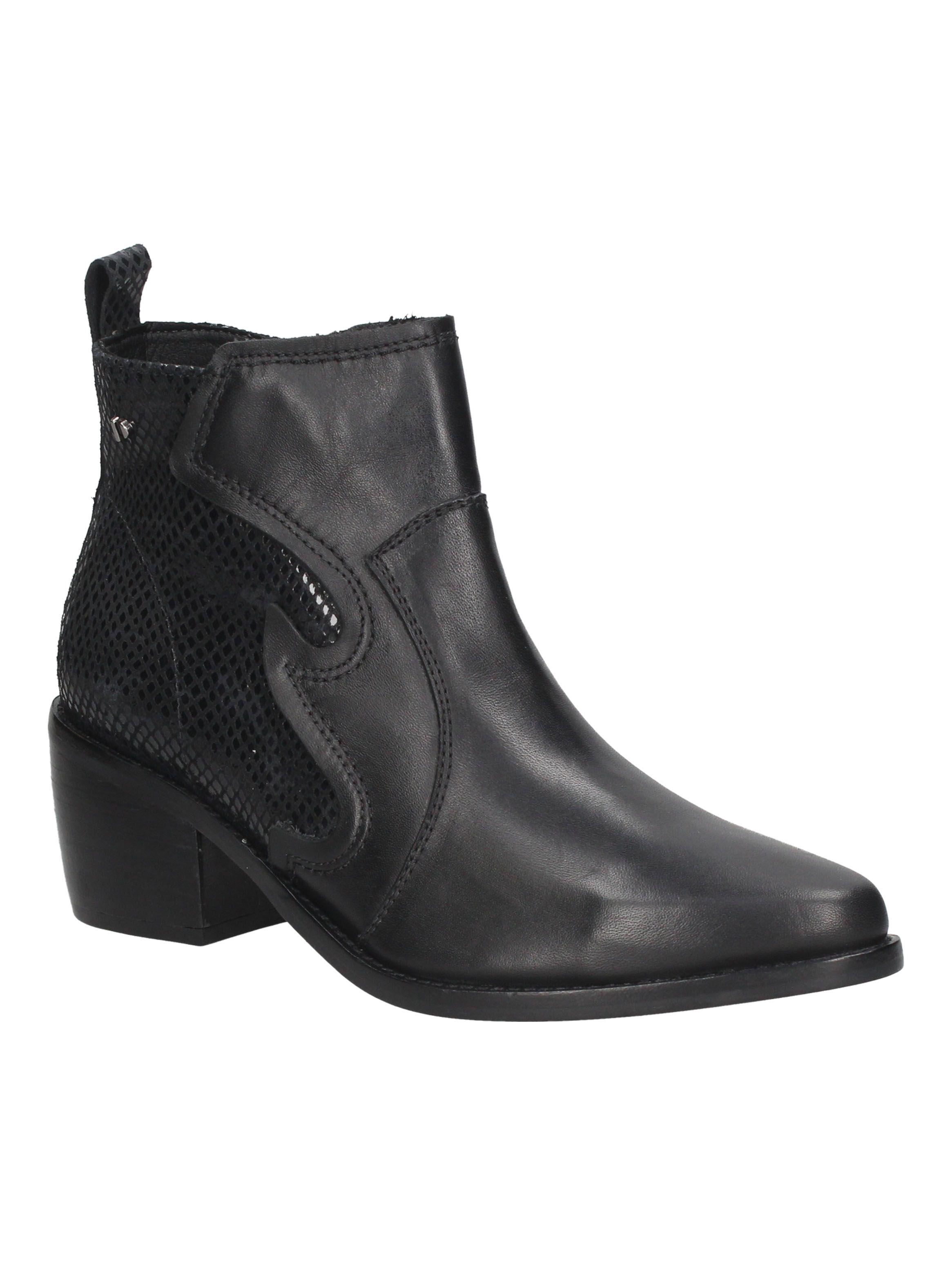 Botín H202 Cuero Taco Cuadrado Mujer-1