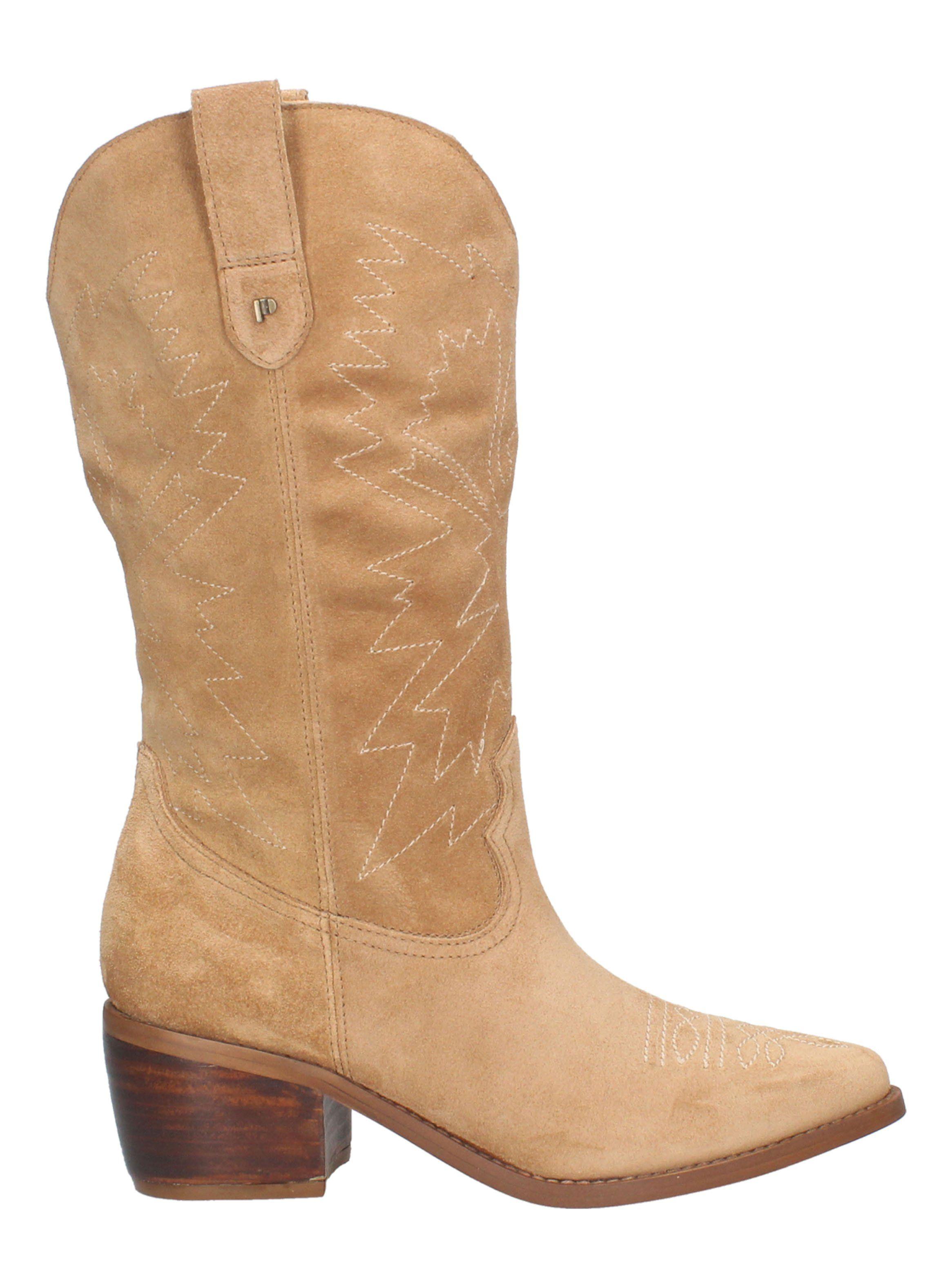 Bota Vaquera H205 Cuero Taco Cuadrado Mujer-0
