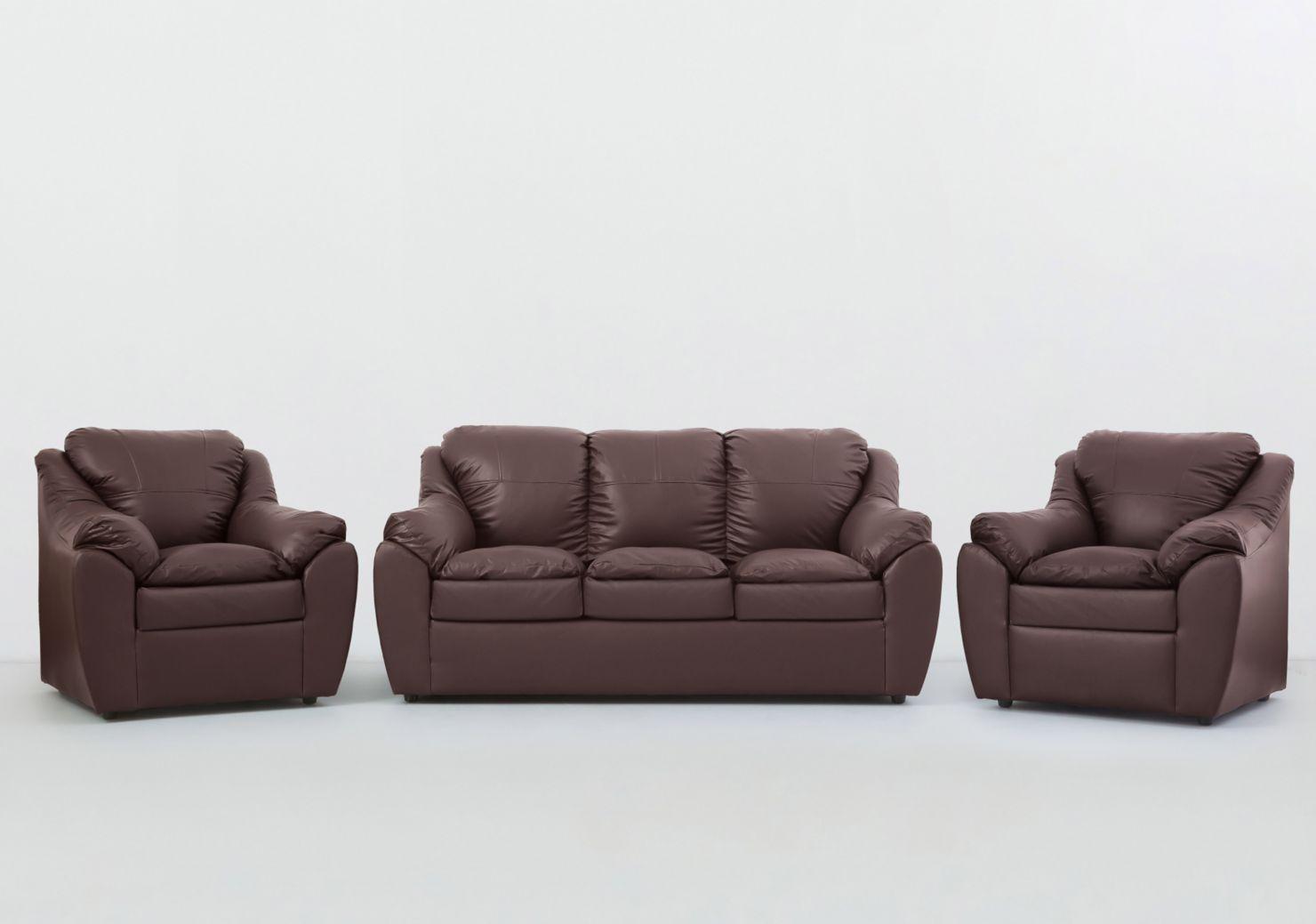 Juego Living Bali Ecocuero 3C + 2 Sillones Cabsur-0