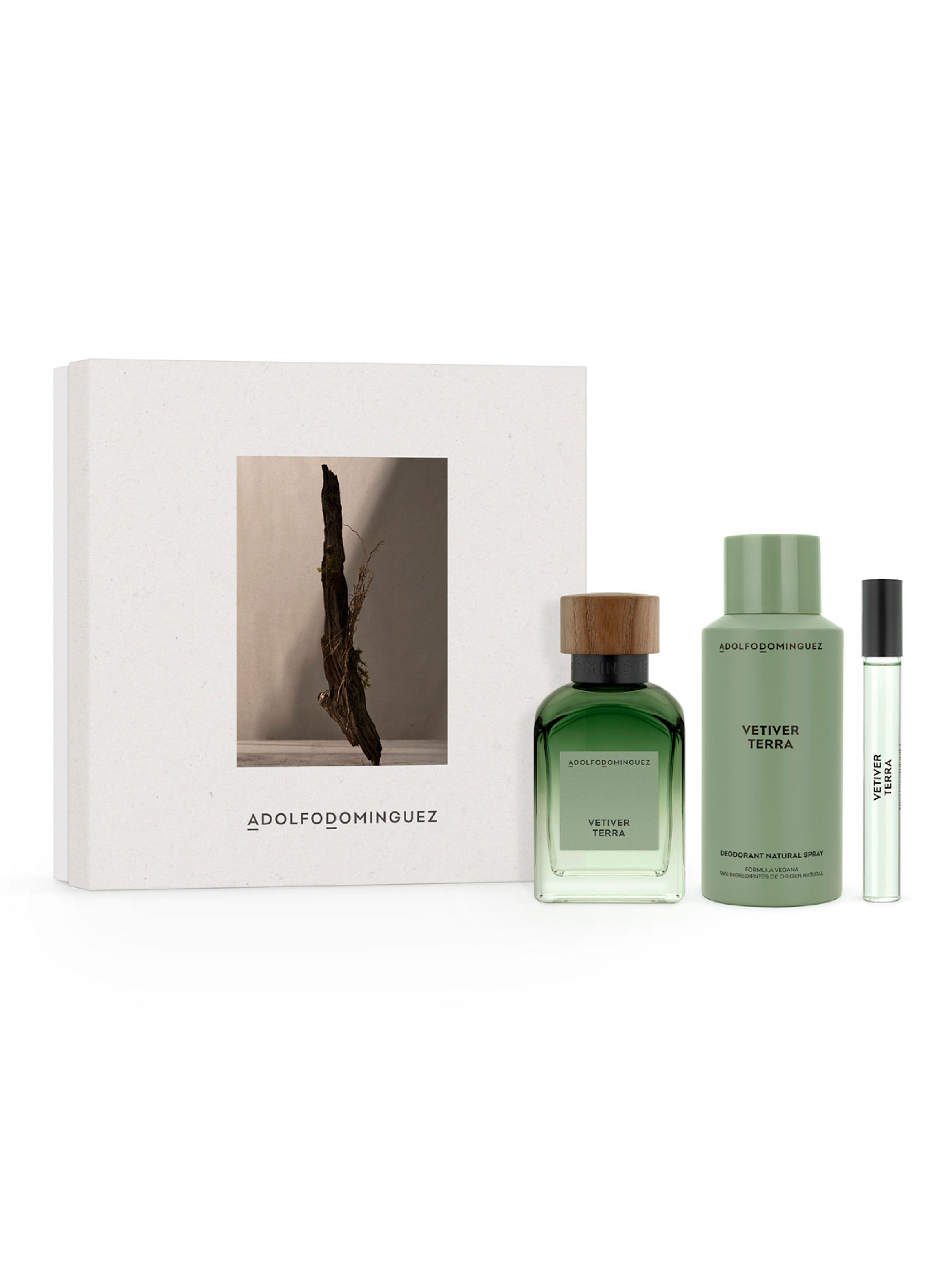 Set Perfume Regalo Vetiver Terra EDT Hombre 120 ml + Desodorante 150 ml + Megaspritzer EDT 10 ml-1