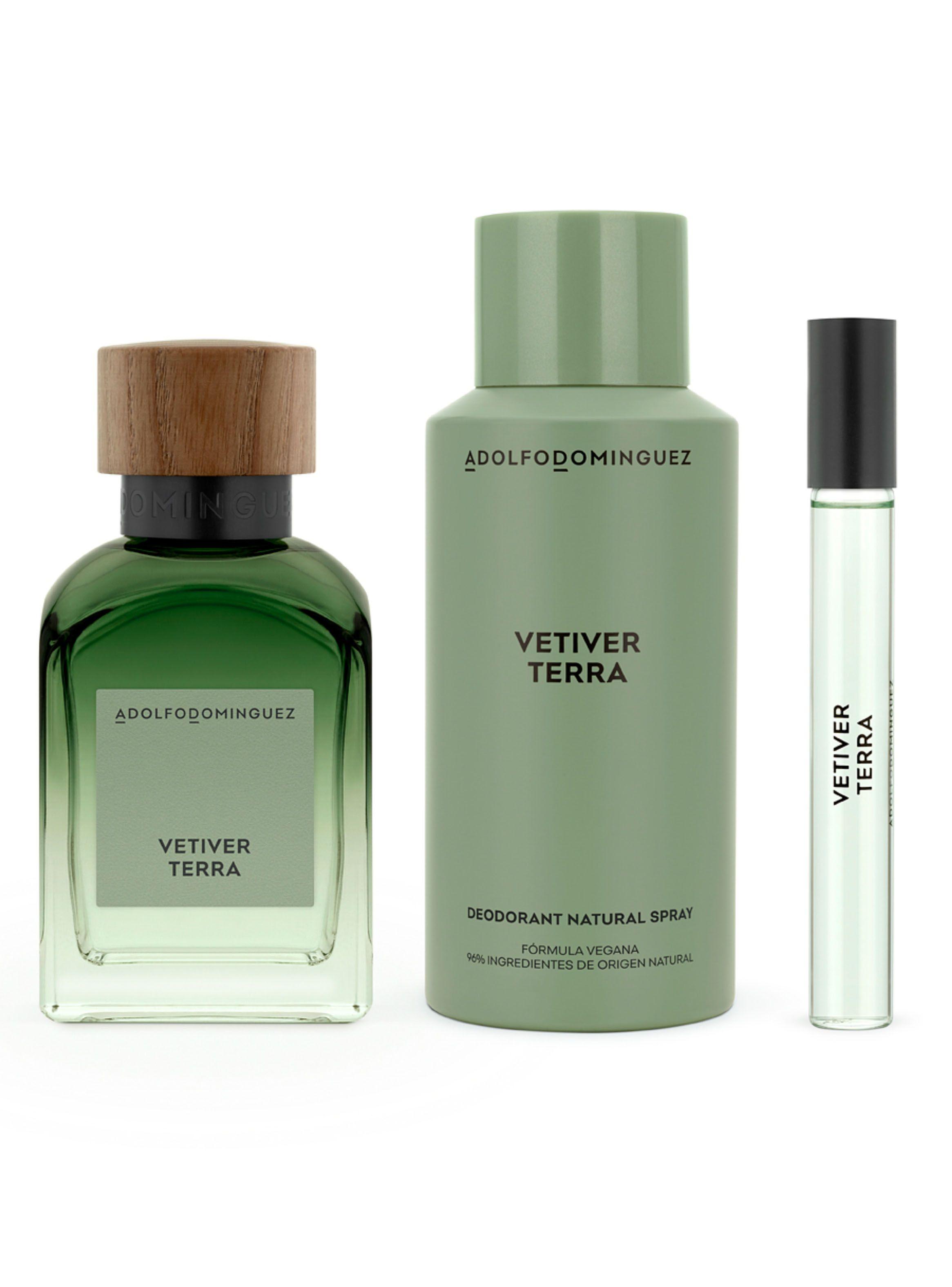 Set Perfume Regalo Vetiver Terra EDT Hombre 120 ml + Desodorante 150 ml + Megaspritzer EDT 10 ml-0