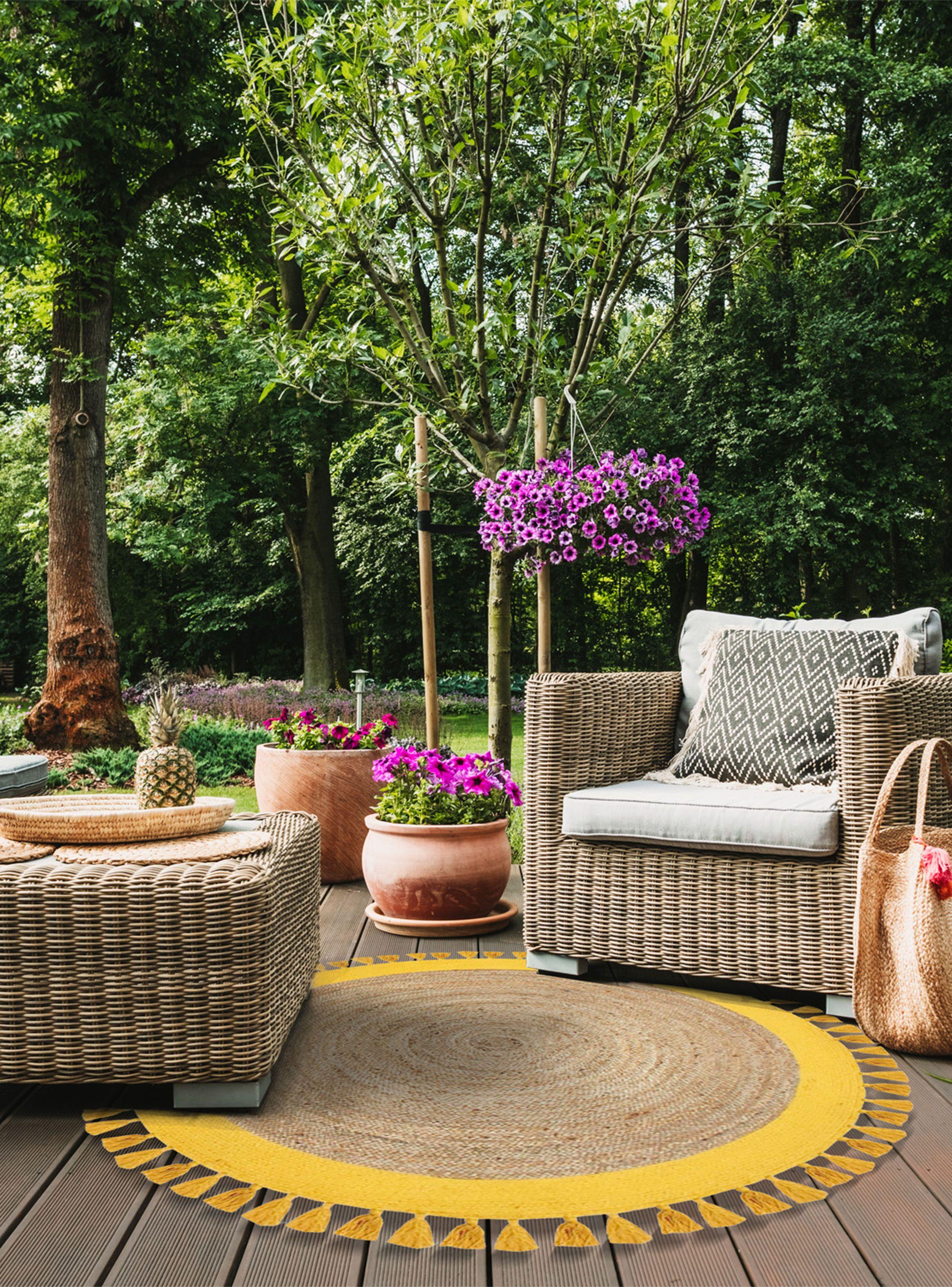 Alfombra Malibu Yute 150 cm Amarillo-2