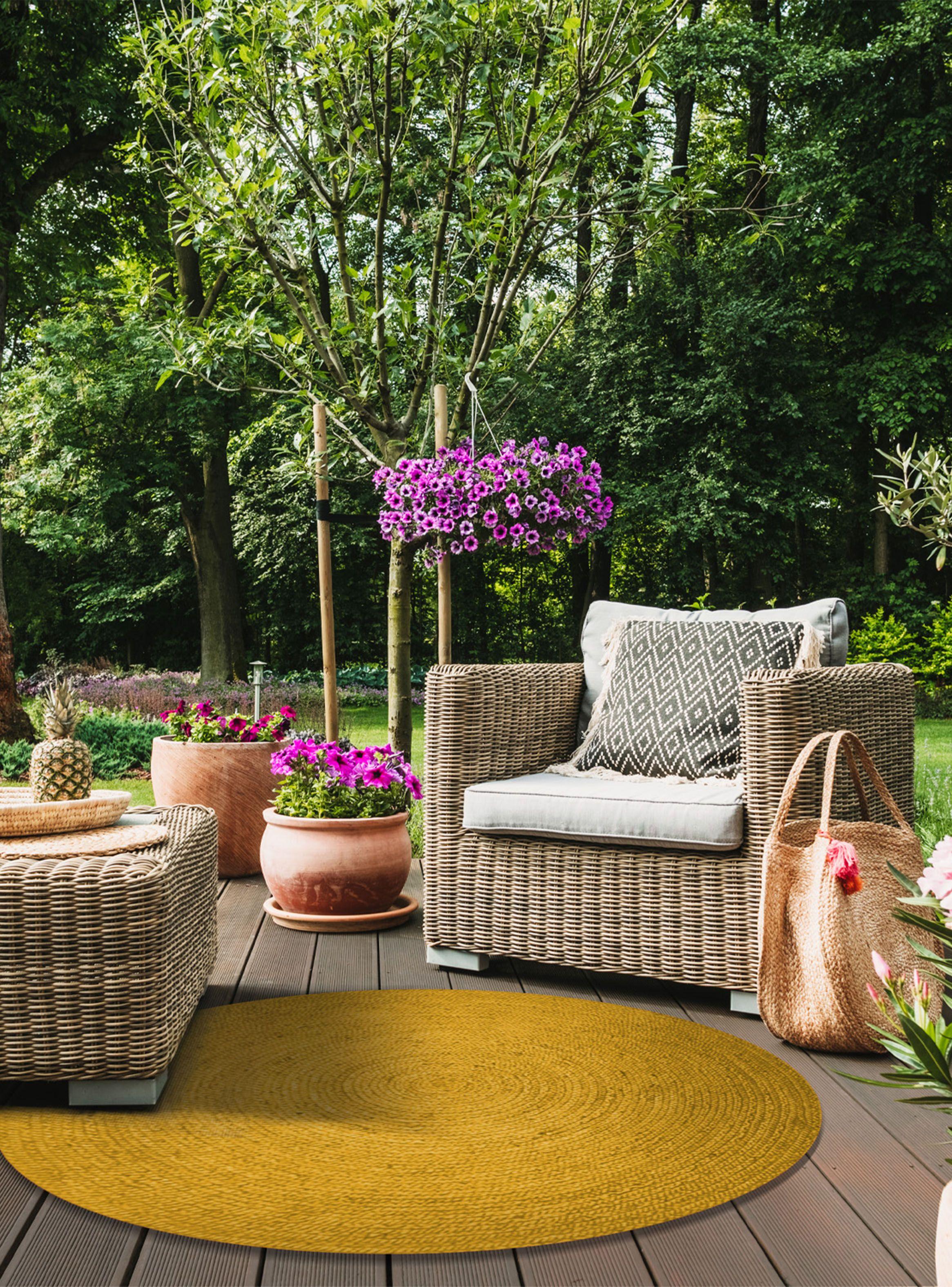 Alfombra Malibu Yute 150 cm Mostaza-2