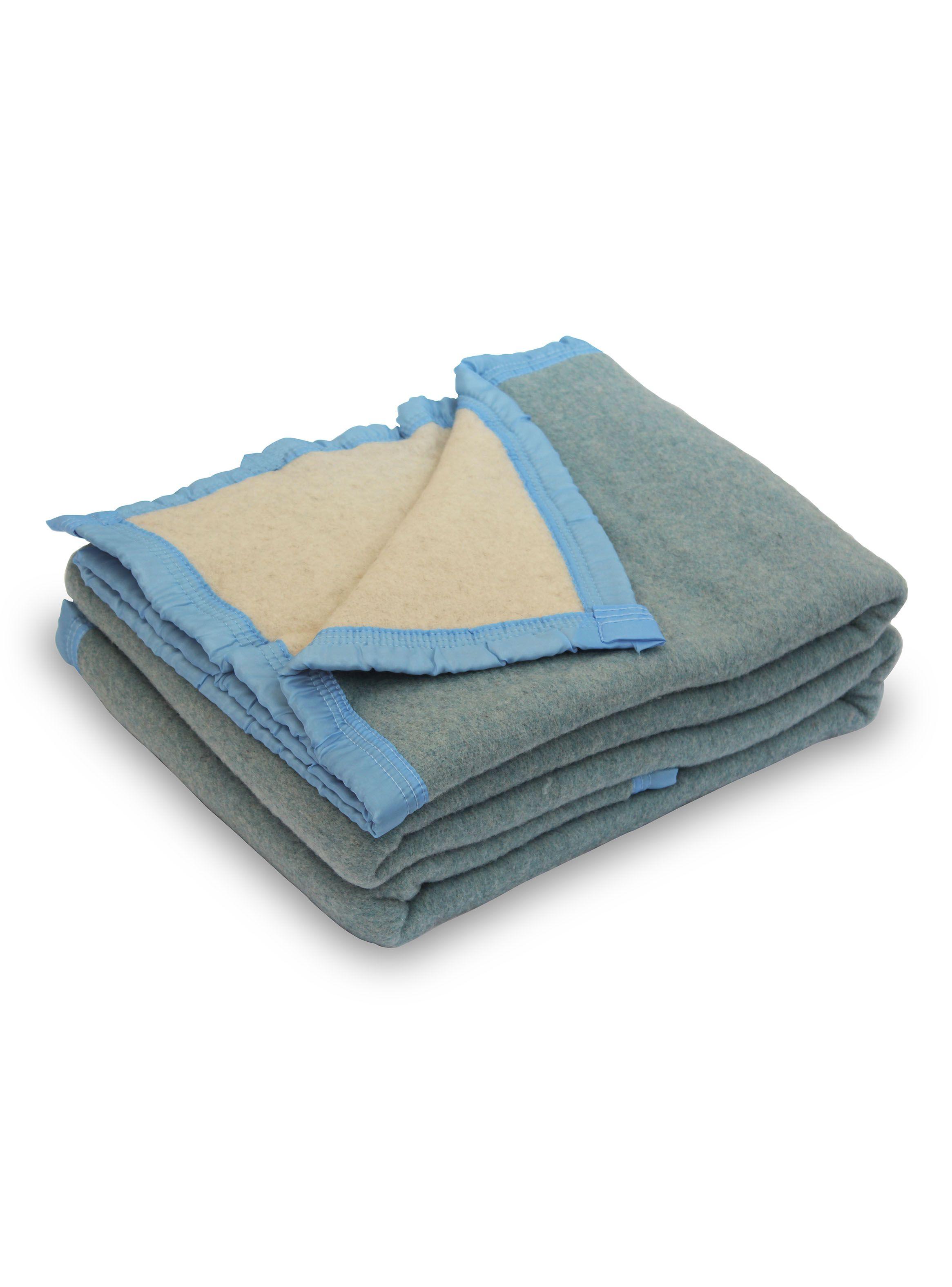 Frazada Lana 1 Plaza Celeste Liso-0