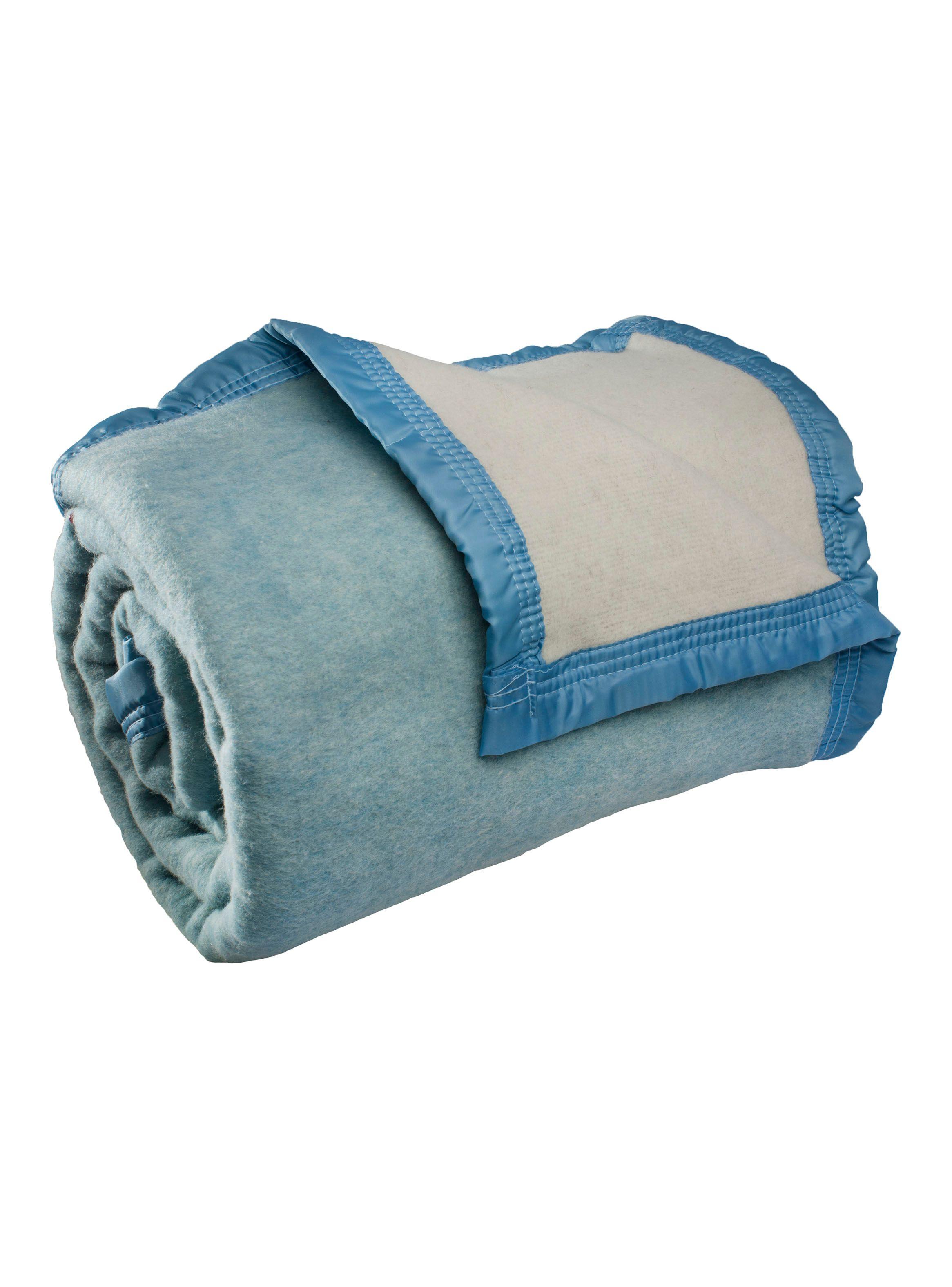 Frazada Lana 1 Plaza Celeste Liso-1