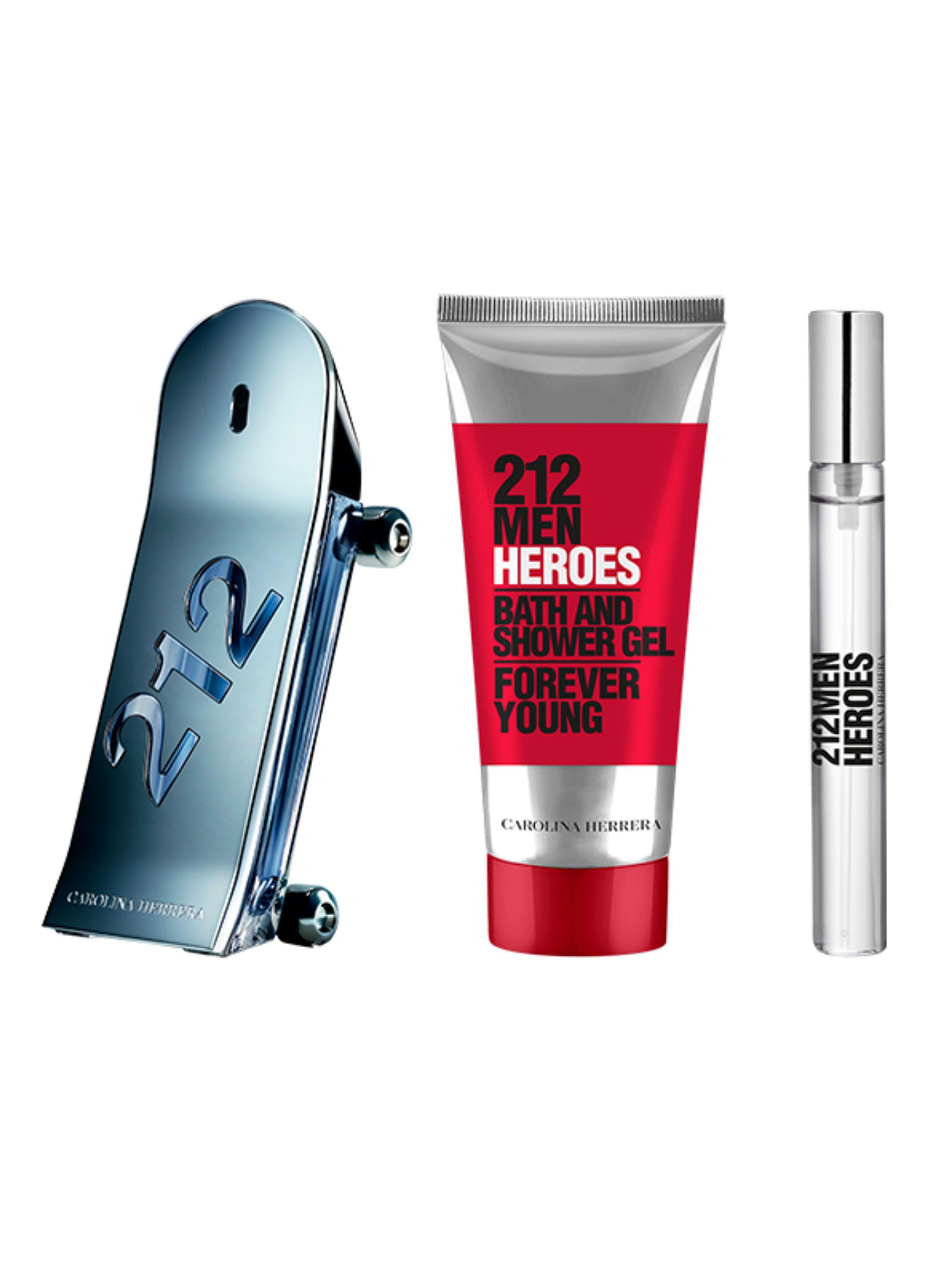 Set Perfume Carolina Herrera 212 Heroes EDP Hombre 90 ml + Shower Gel 100 ml + Megaspritzer-0