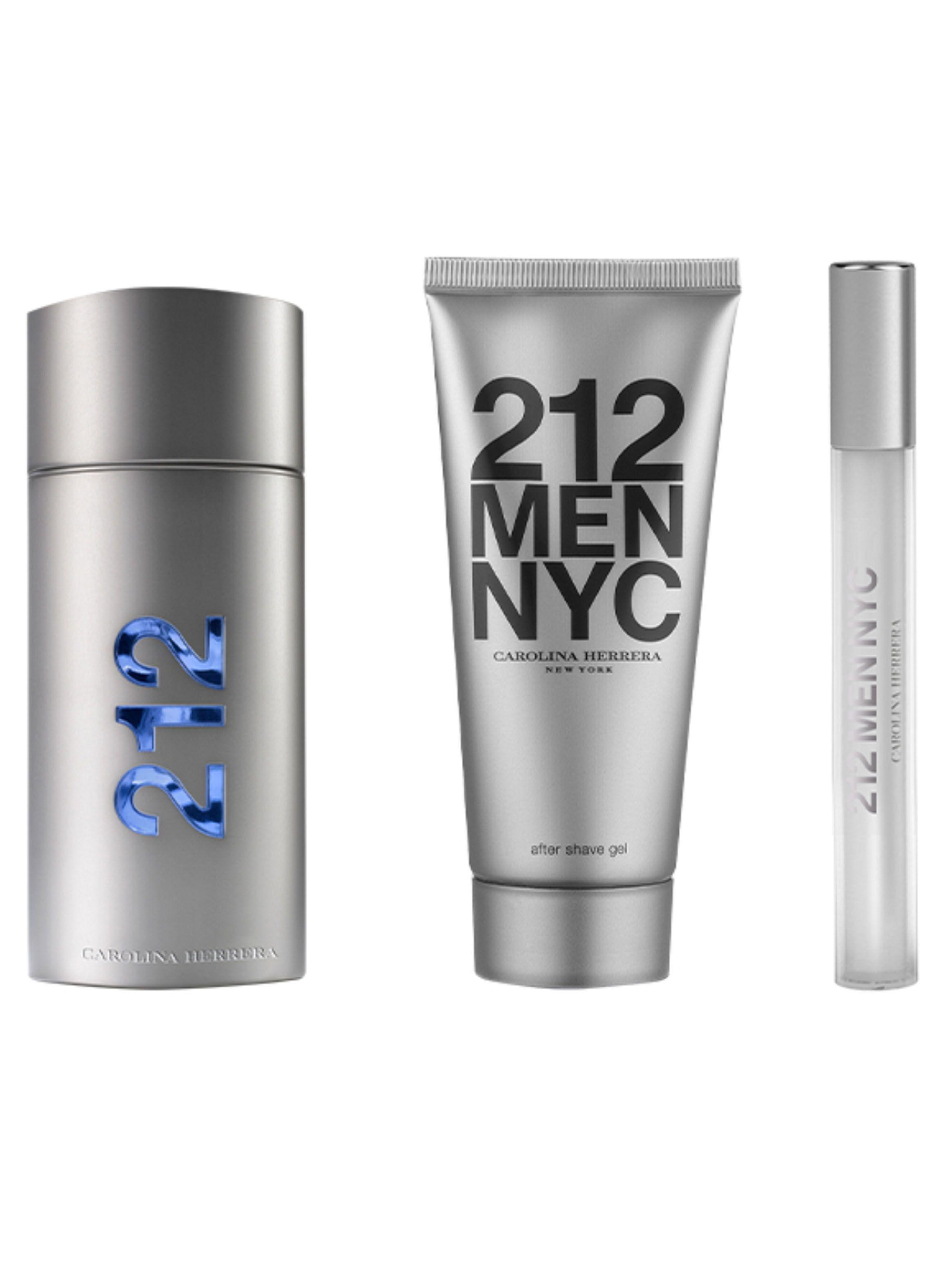 Set Perfume Carolina Herrera 212 Men EDT 100 ml + After Shave Gel 100 ml + Megaspritzer-0