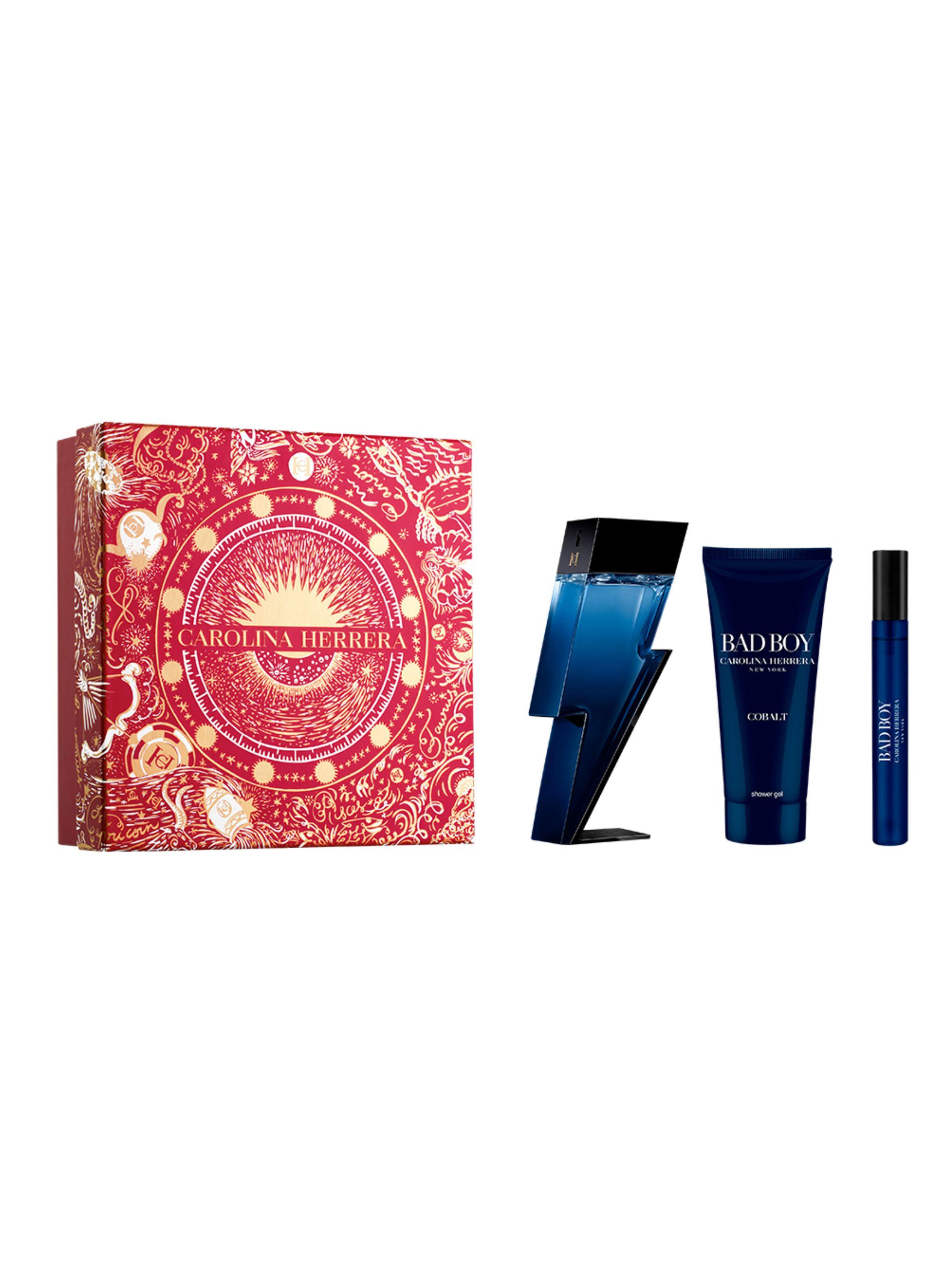 Set Perfume Carolina Herrera Bad Boy Cobalt EDP Hombre 100 ml + Shower Gel 100 ml + Megaspritzer-1