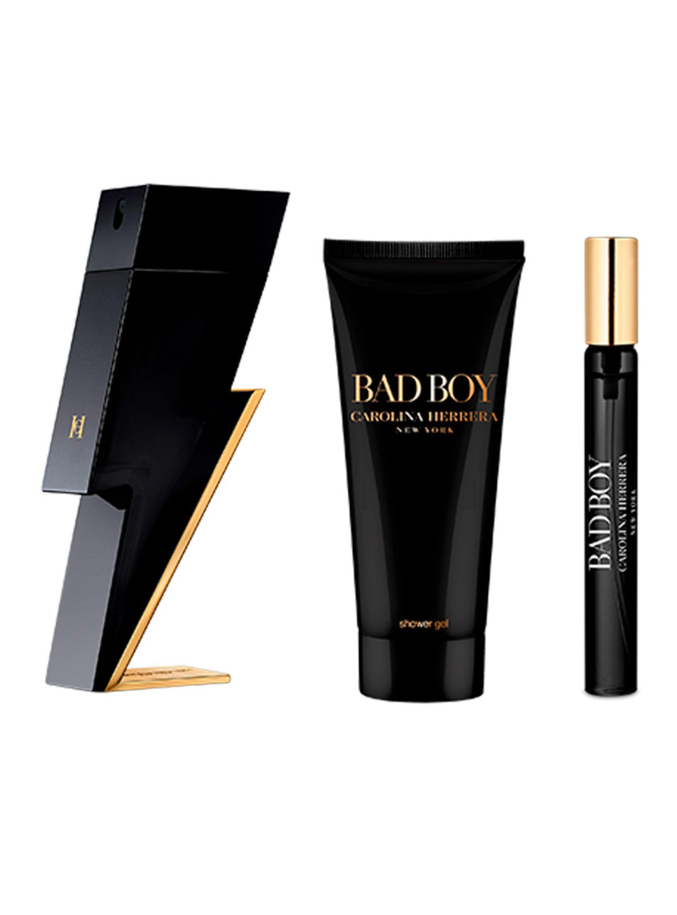 Set Perfume Carolina Herrera Bad Boy EDT Hombre 100ml + Shower Gel 100 ml + Megaspritzer-0