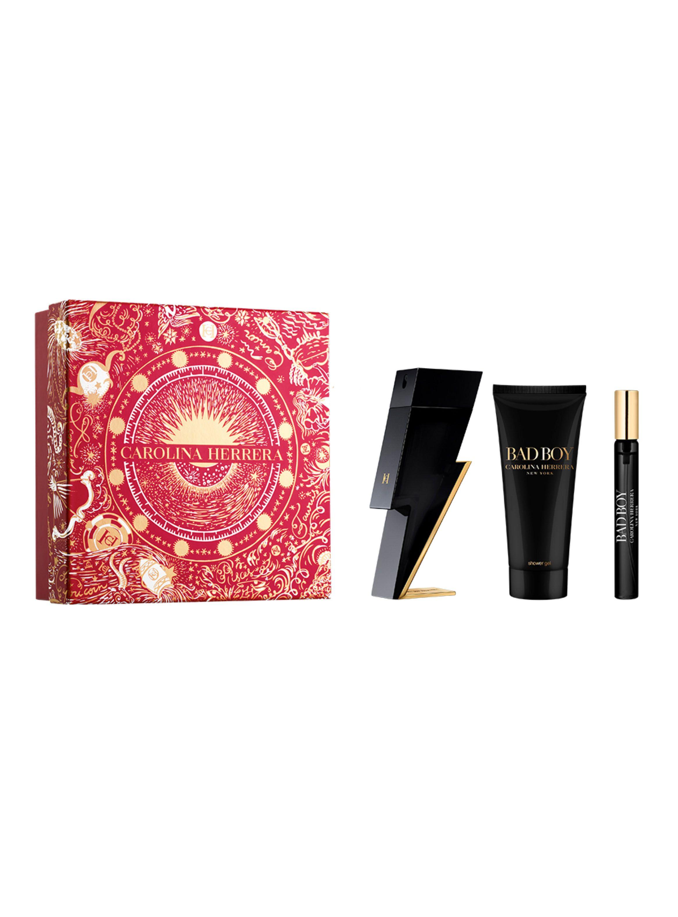 Set Perfume Carolina Herrera Bad Boy EDT Hombre 100ml + Shower Gel 100 ml + Megaspritzer-1