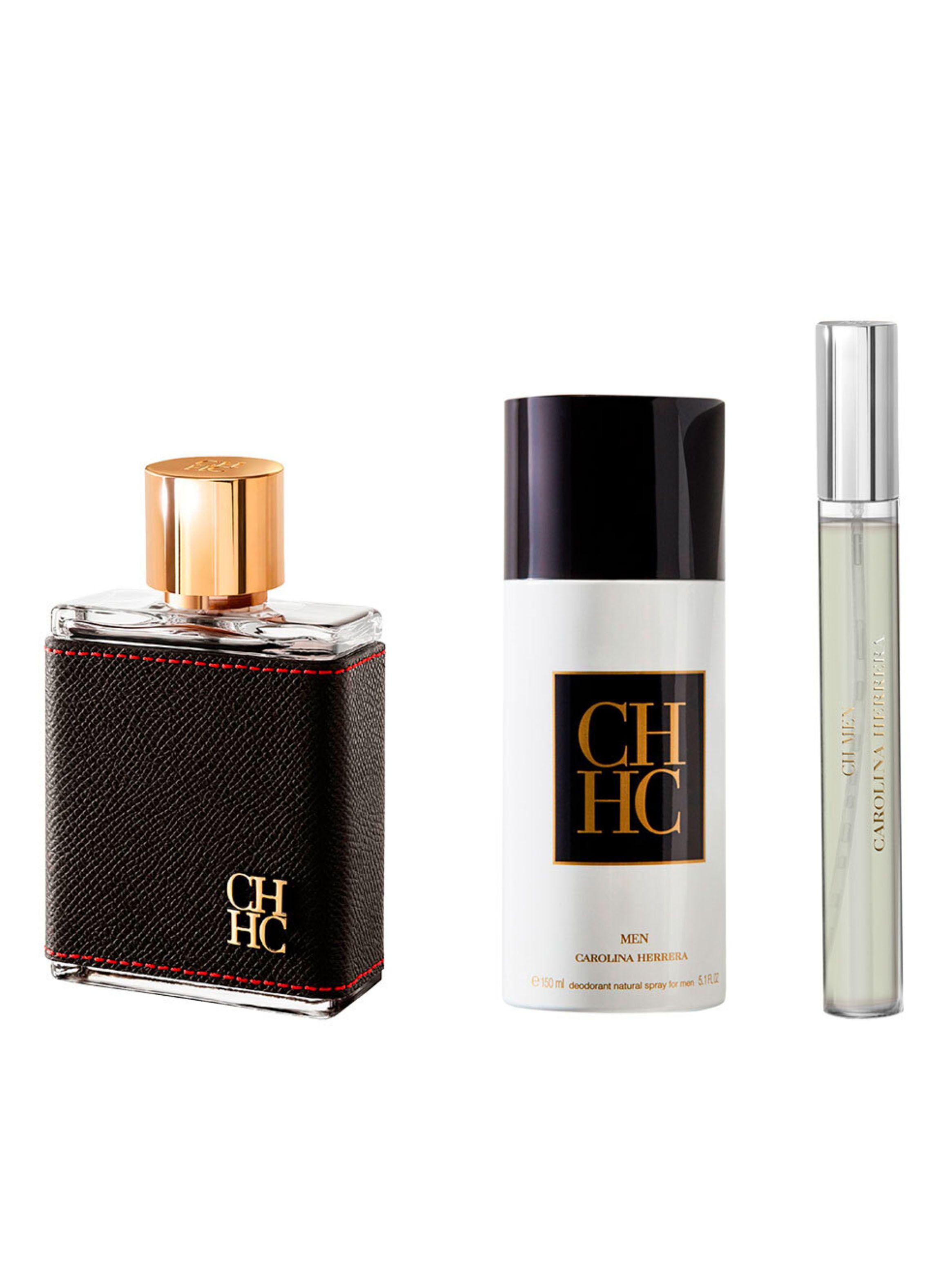 Set Perfume Carolina Herrera CH Men EDT 100 ml + Desodorante 150 ml+ Megaspritzer 10 ml-0