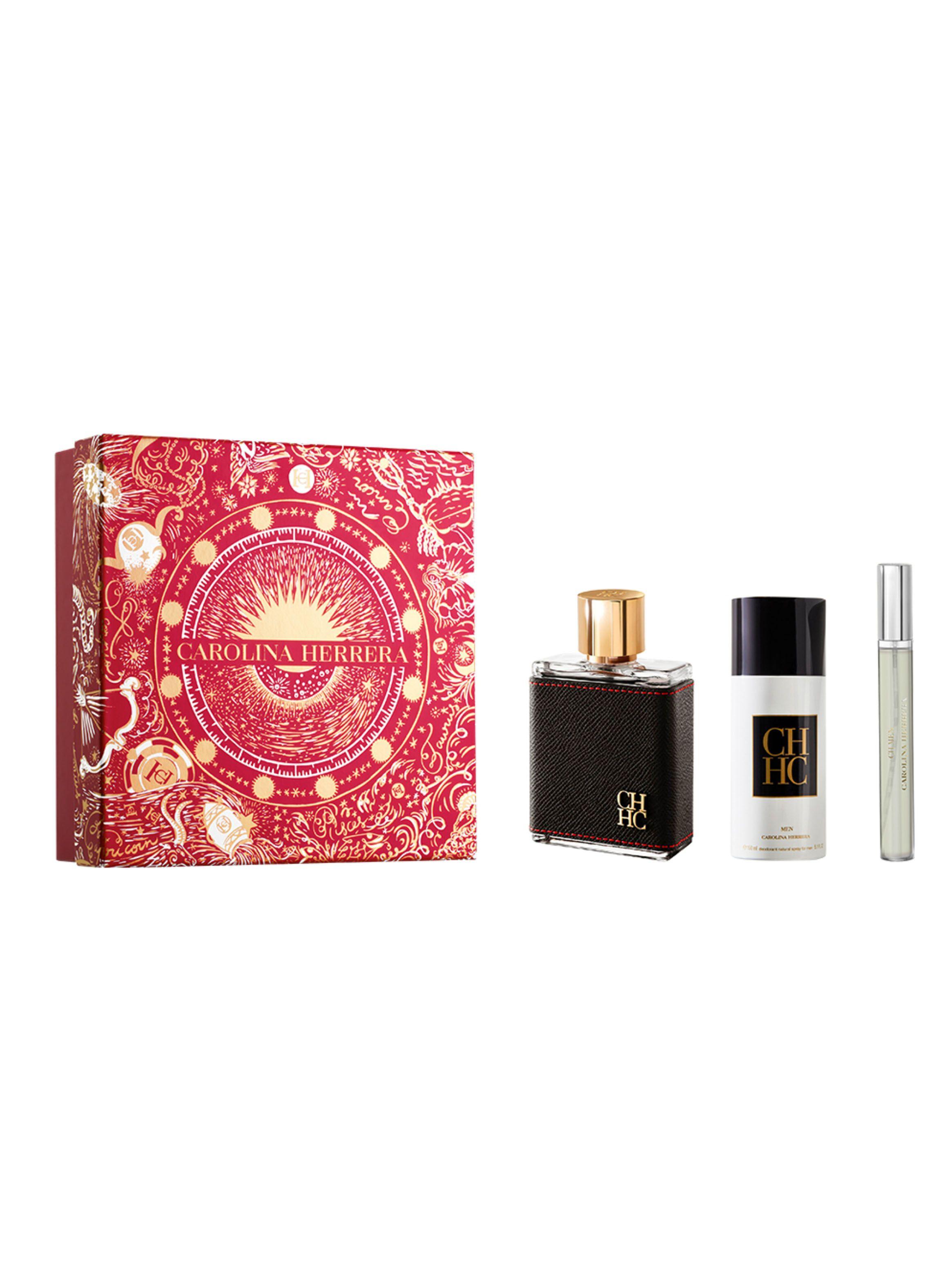 Set Perfume Carolina Herrera CH Men EDT 100 ml + Desodorante 150 ml+ Megaspritzer 10 ml-1