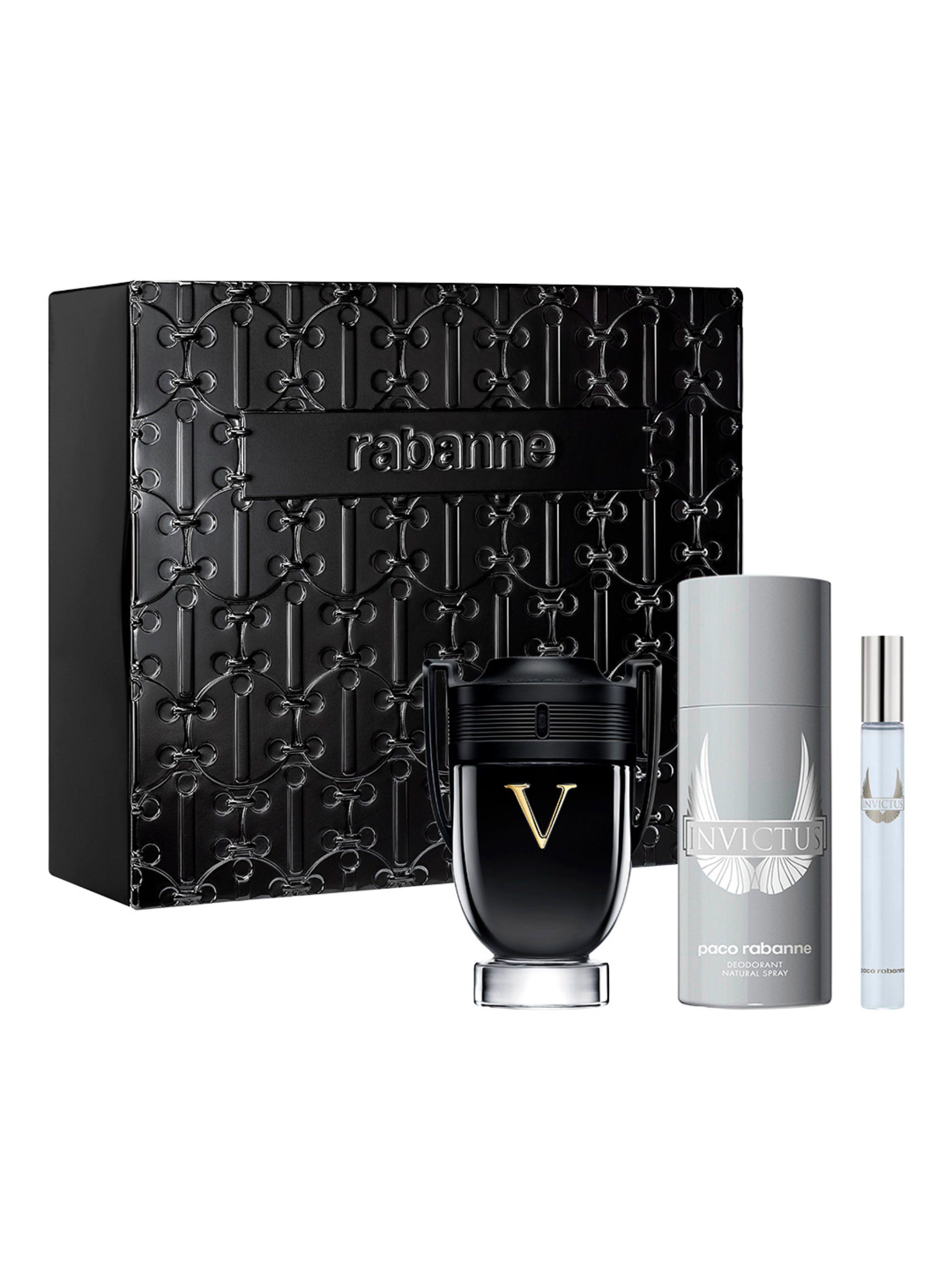 Set Perfume Paco Rabanne Invictus Victory EDP Hombre 100 ml + Desodorante + Megaspritzer 10 ml-1