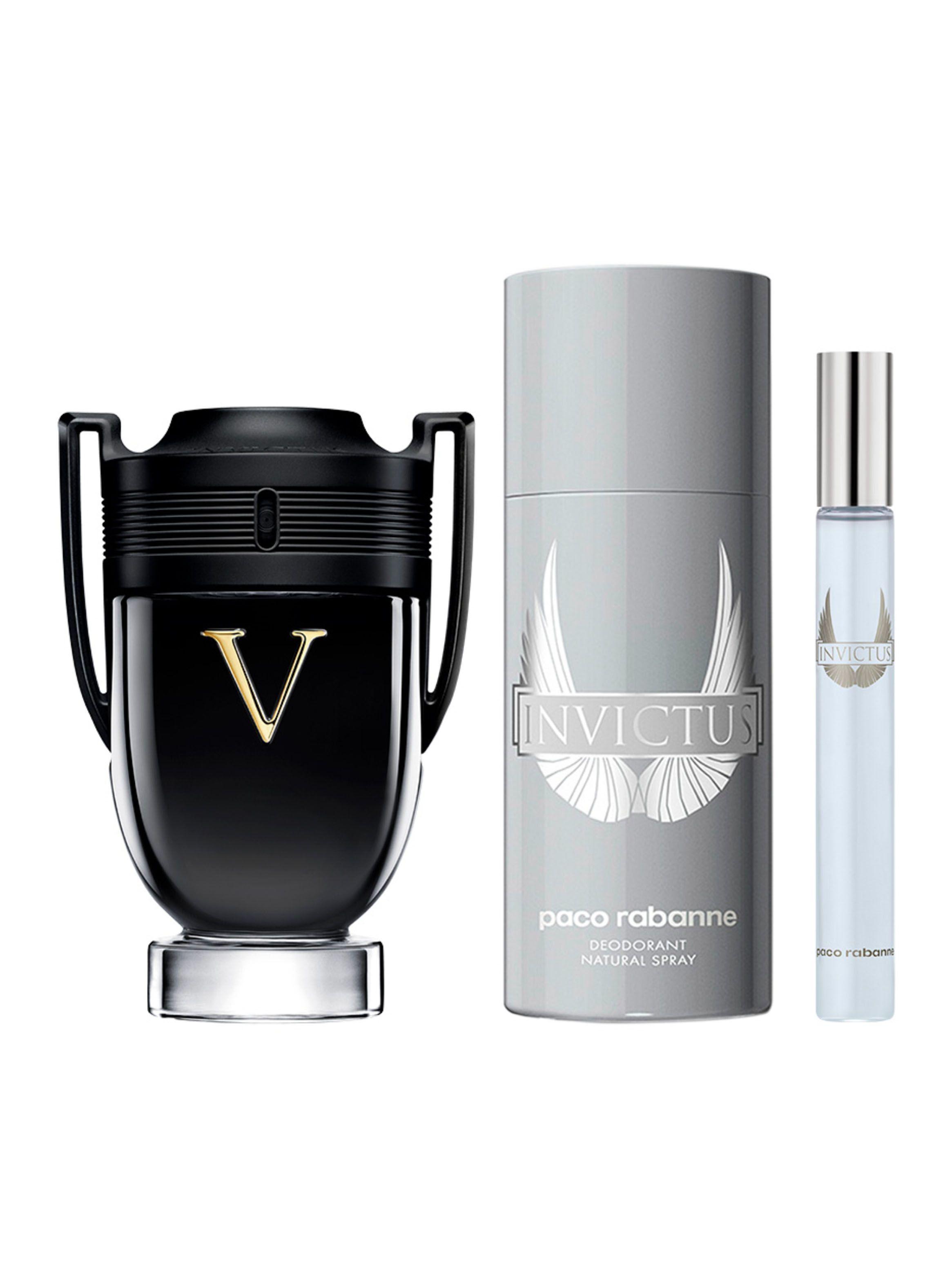 Set Perfume Paco Rabanne Invictus Victory EDP Hombre 100 ml + Desodorante + Megaspritzer 10 ml-0