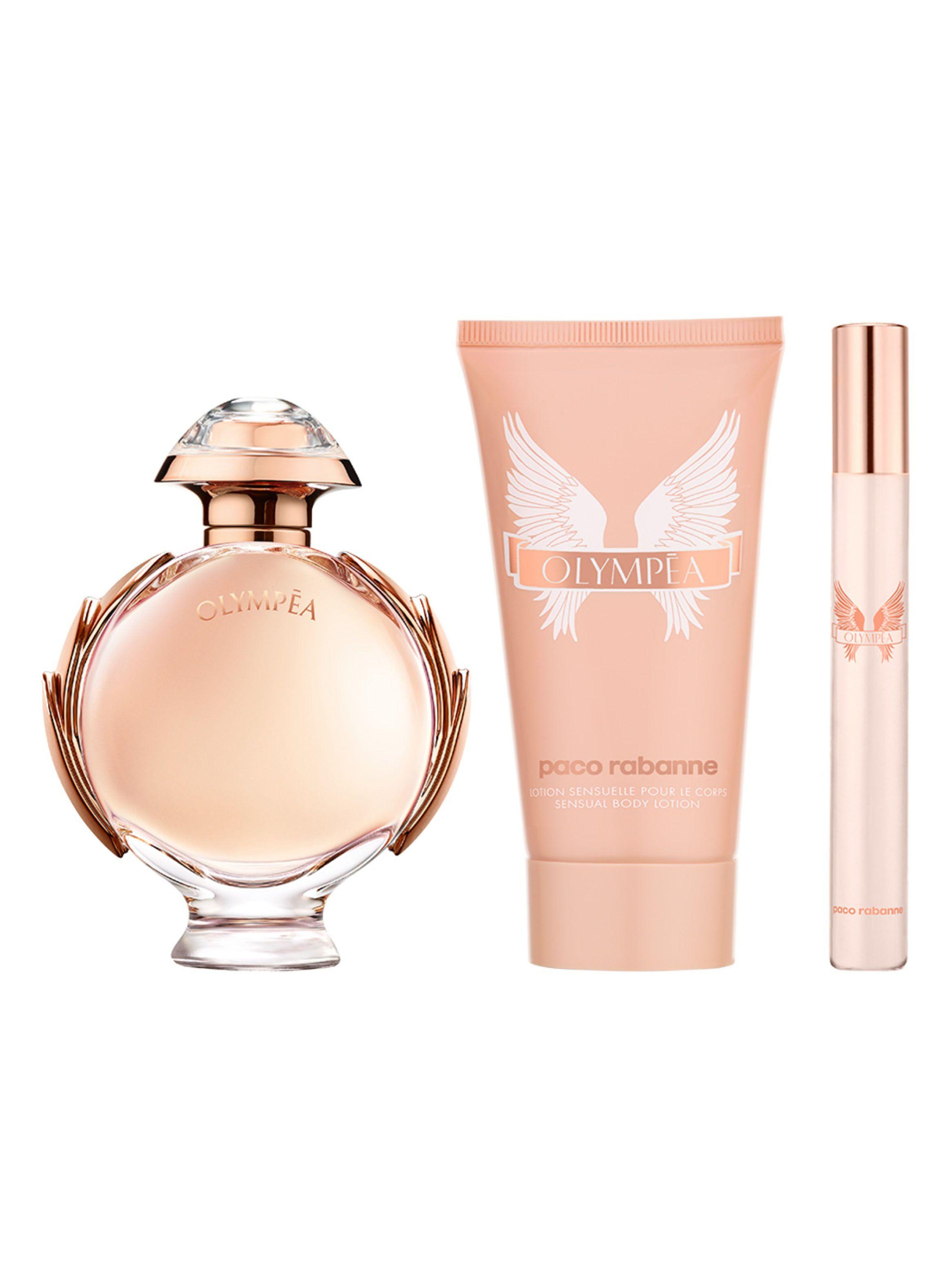 Set Perfume Rabanne Olympéa EDP Mujer 50 ml + Body Lotion 75 ml + Megaspritzer 10 ml-0
