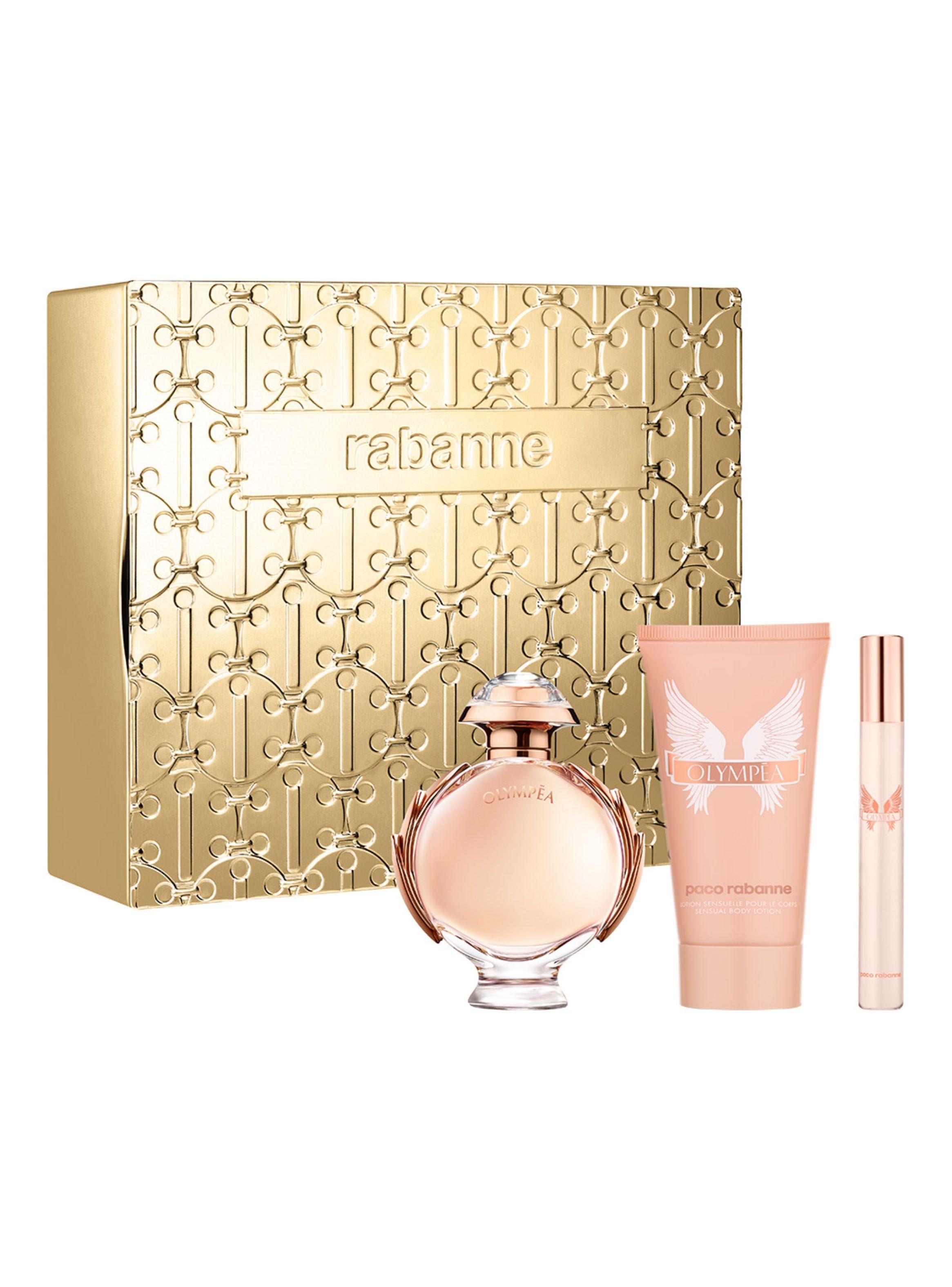 Set Perfume Rabanne Olympéa EDP Mujer 50 ml + Body Lotion 75 ml + Megaspritzer 10 ml-1