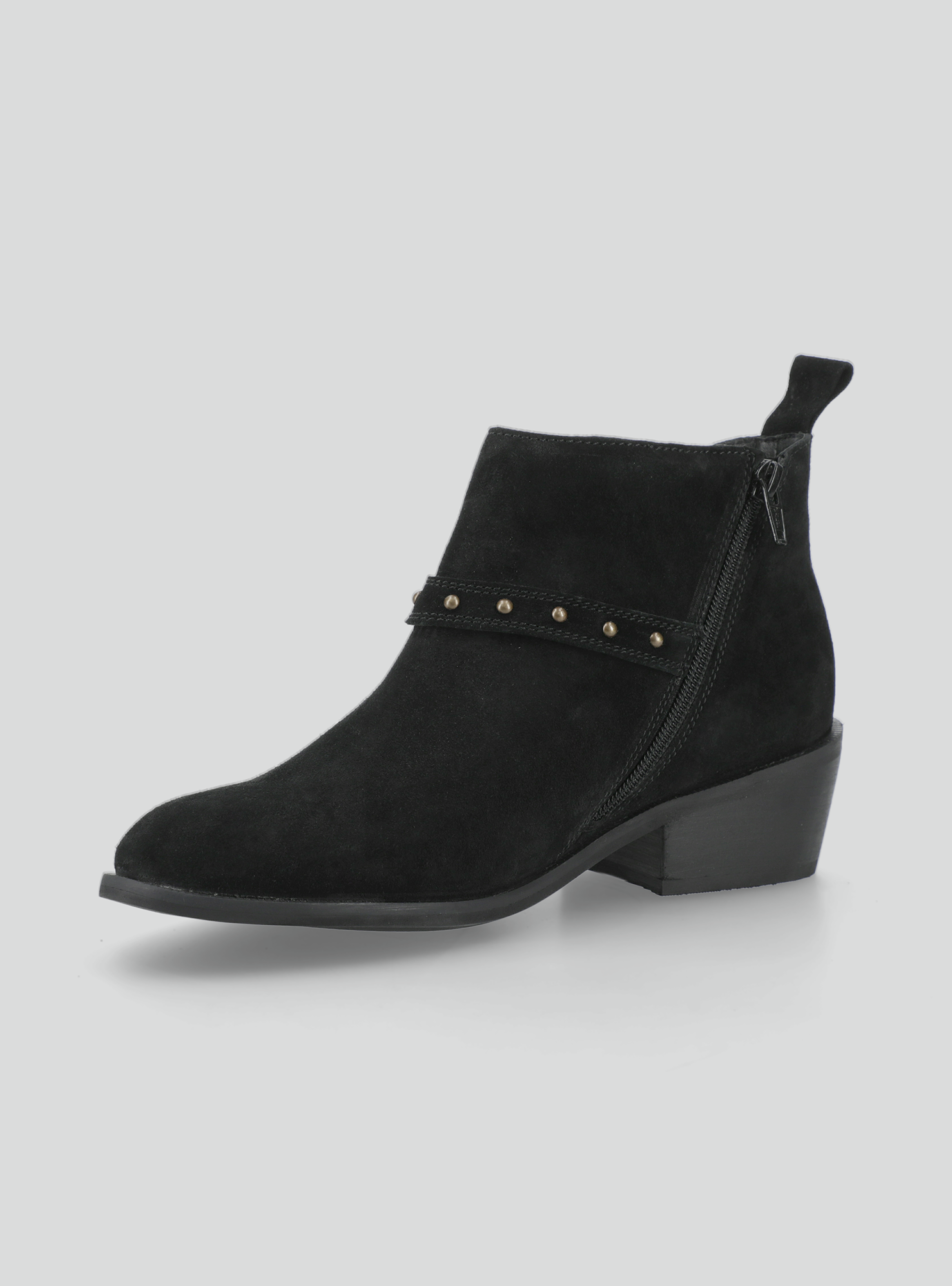 Botín Detalle en Tachas Metálicas Cuero Mujer-2