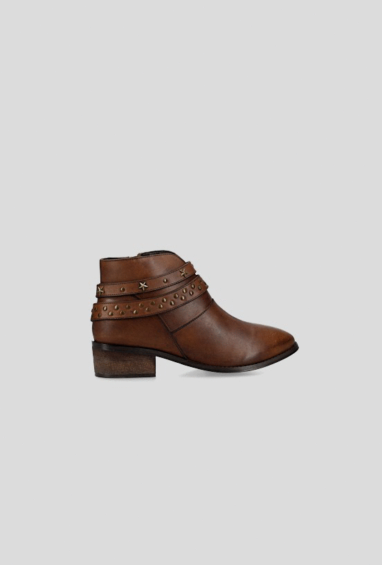 Botín Cuero Tachas- Metálicas Mujer-4