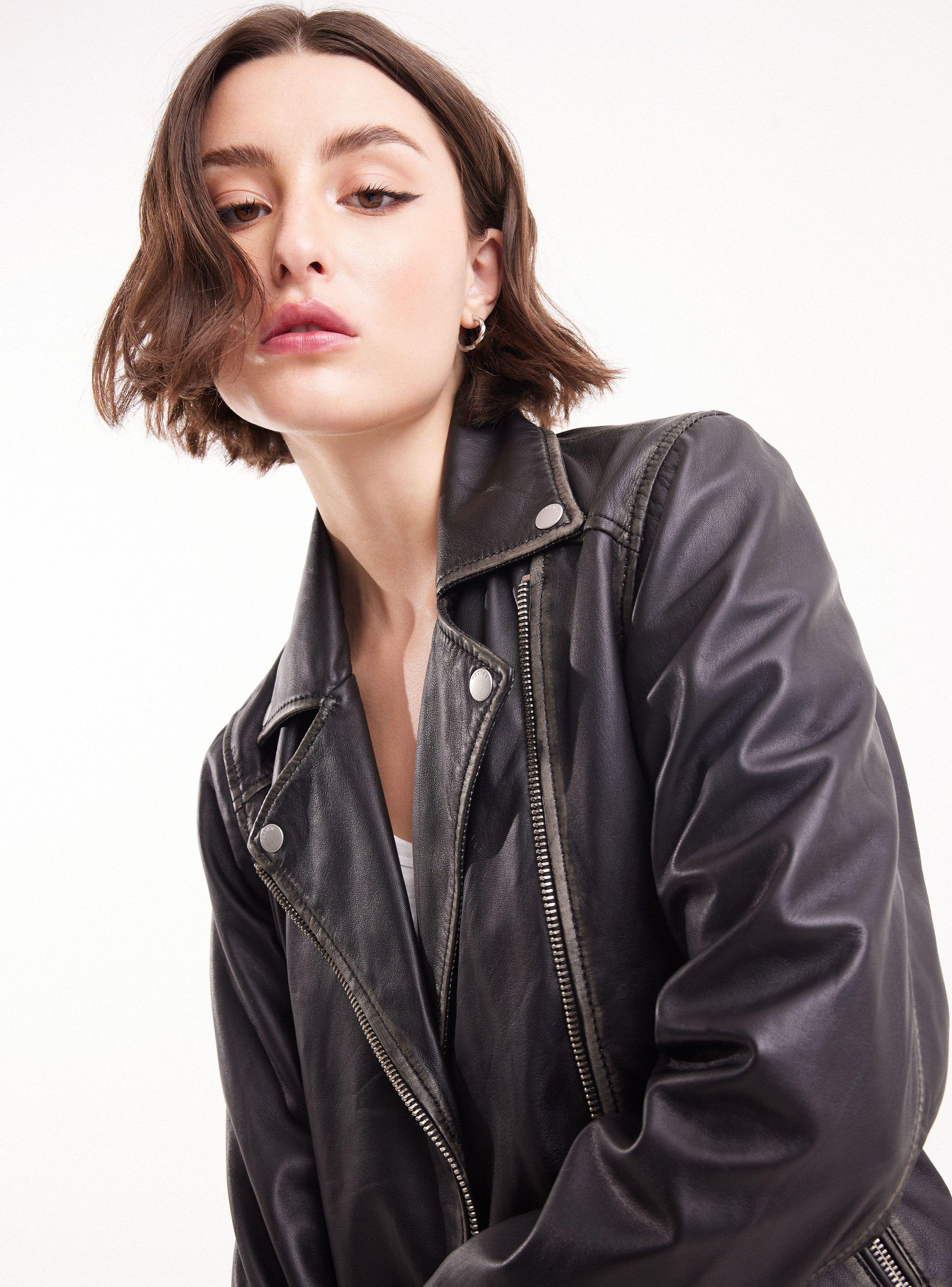 Chaqueta Biker Cuero Lavado-5