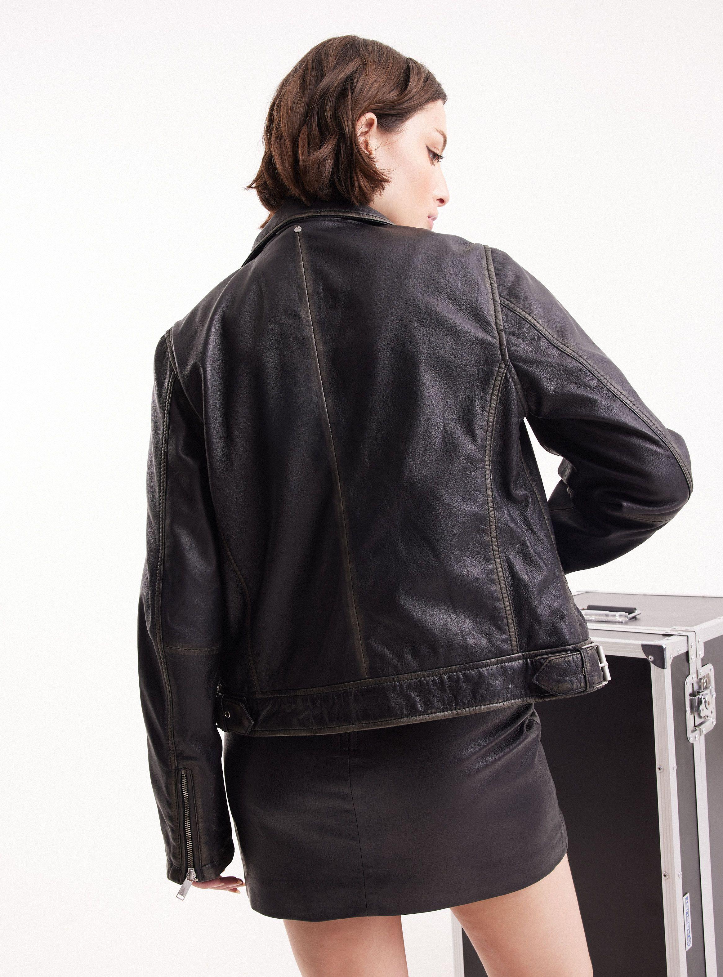 Chaqueta Biker Cuero Lavado-3