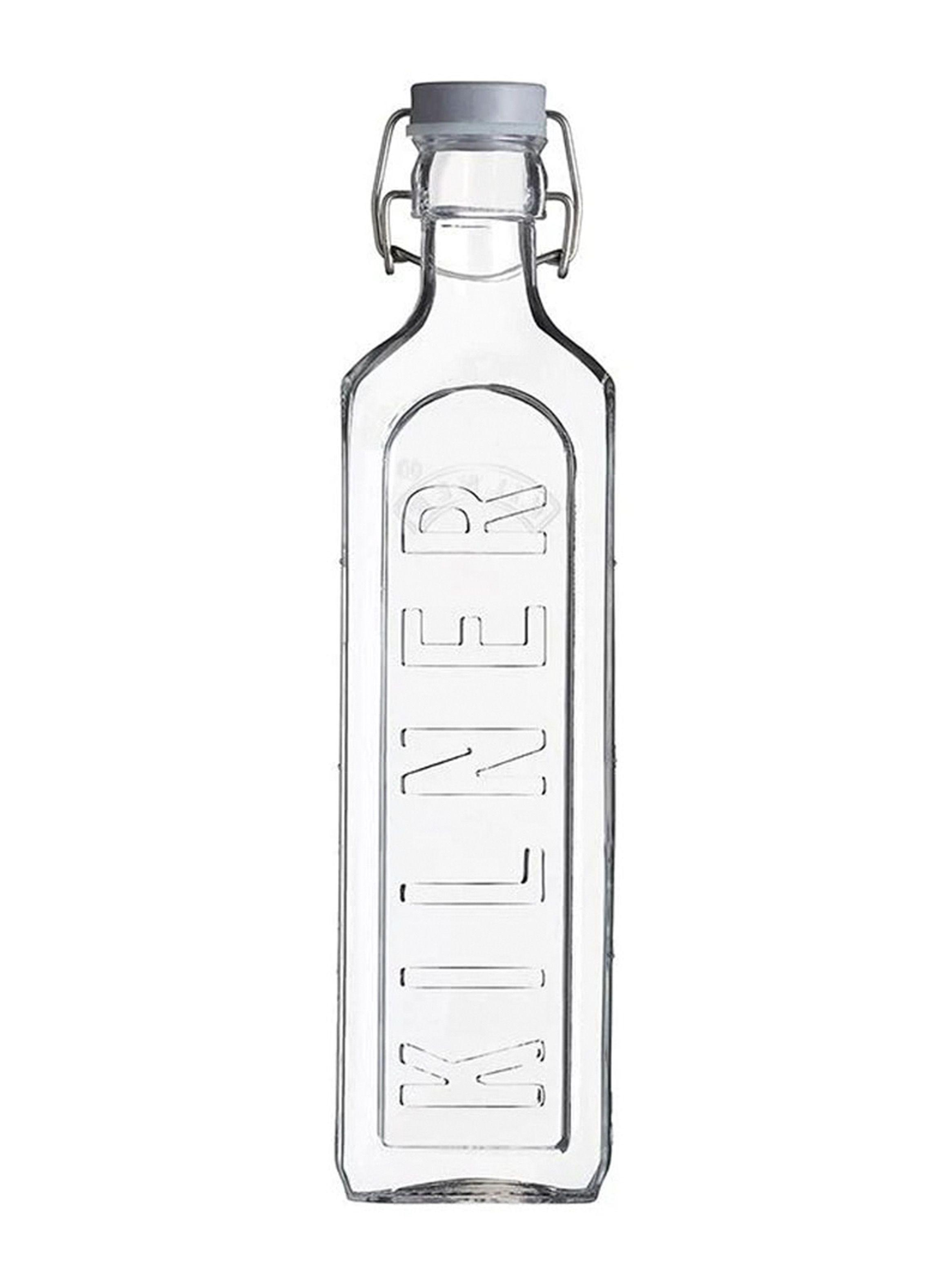 Botella de Vidrio Tapa Gris y Cierre Clip 1 Litro-0