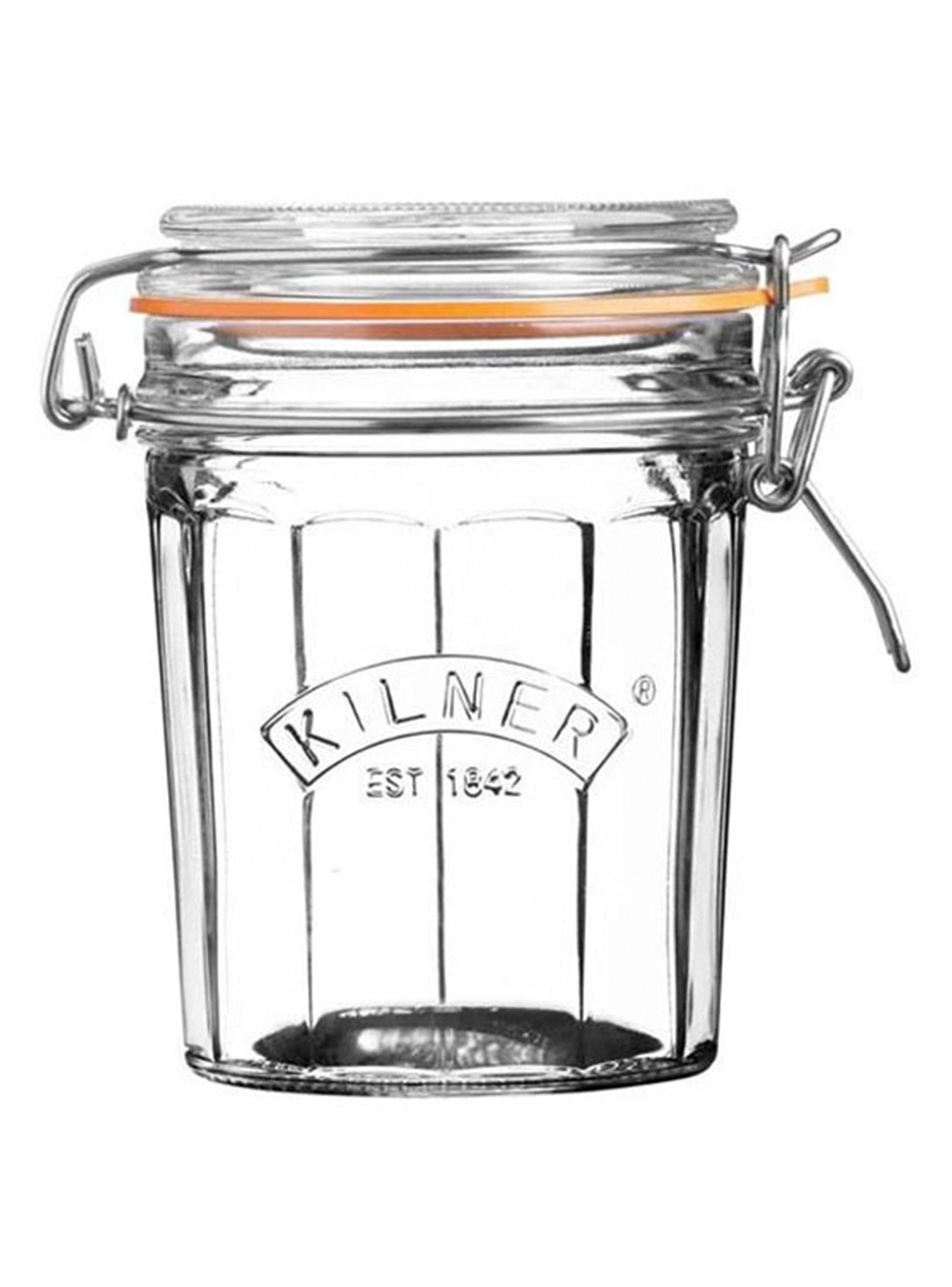 Frasco Vidrio Faceteado Cierre Clip 0.45 L 13.5 x 10 cm-0