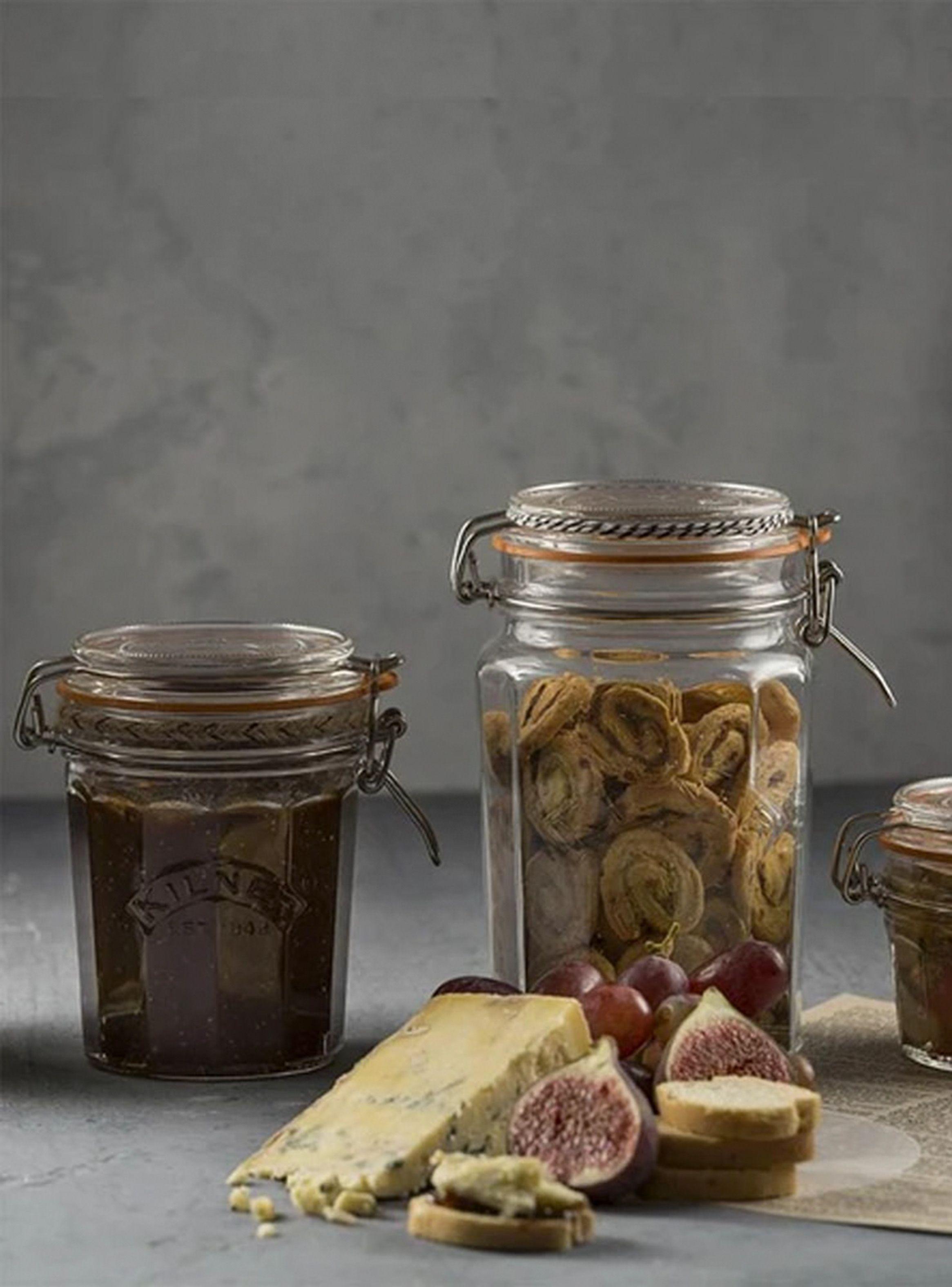 Frasco Vidrio Faceteado Cierre Clip 0.45 L 13.5 x 10 cm-1