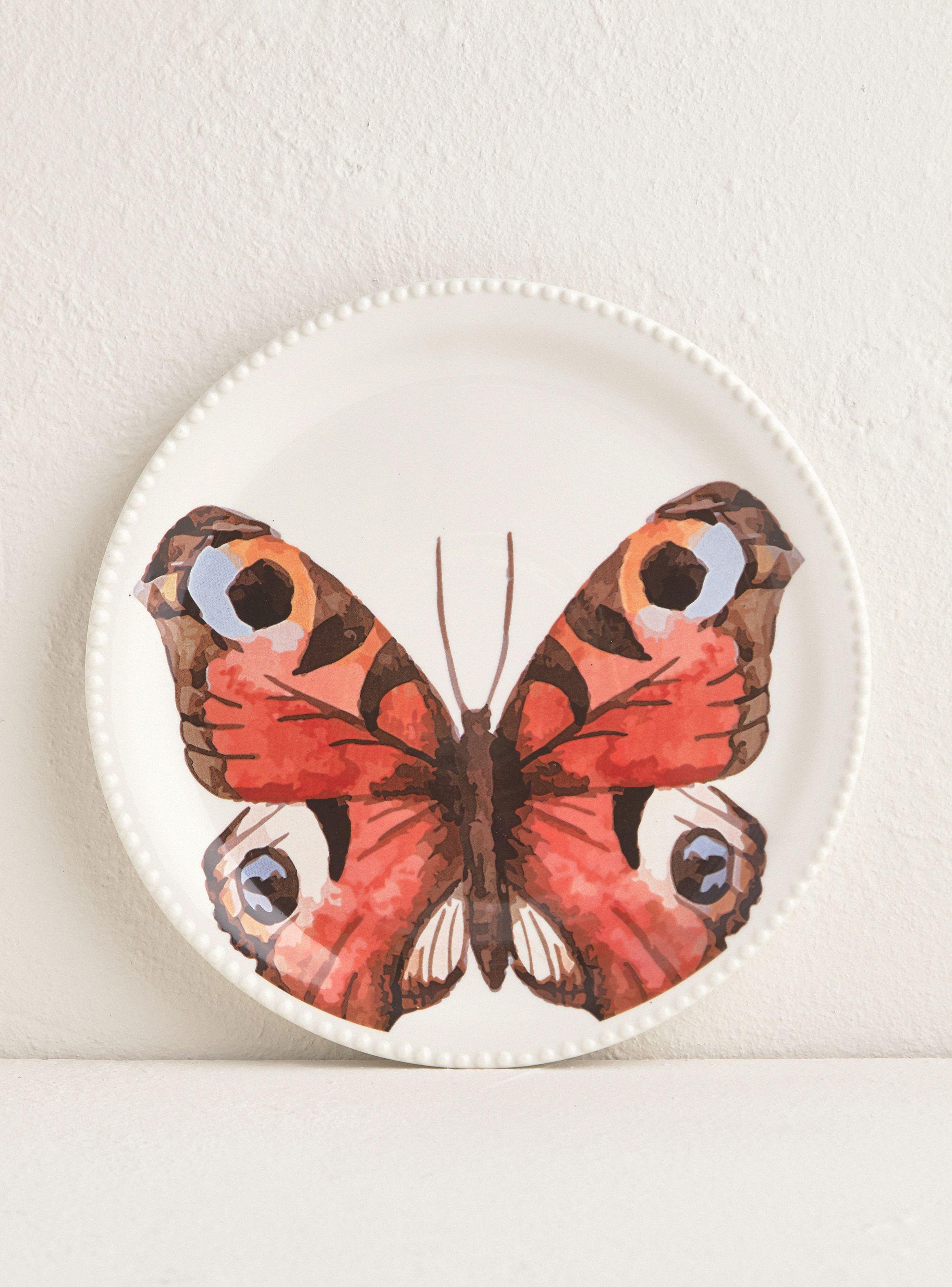 Plato Principal Mariposa Roja 27 cm-0