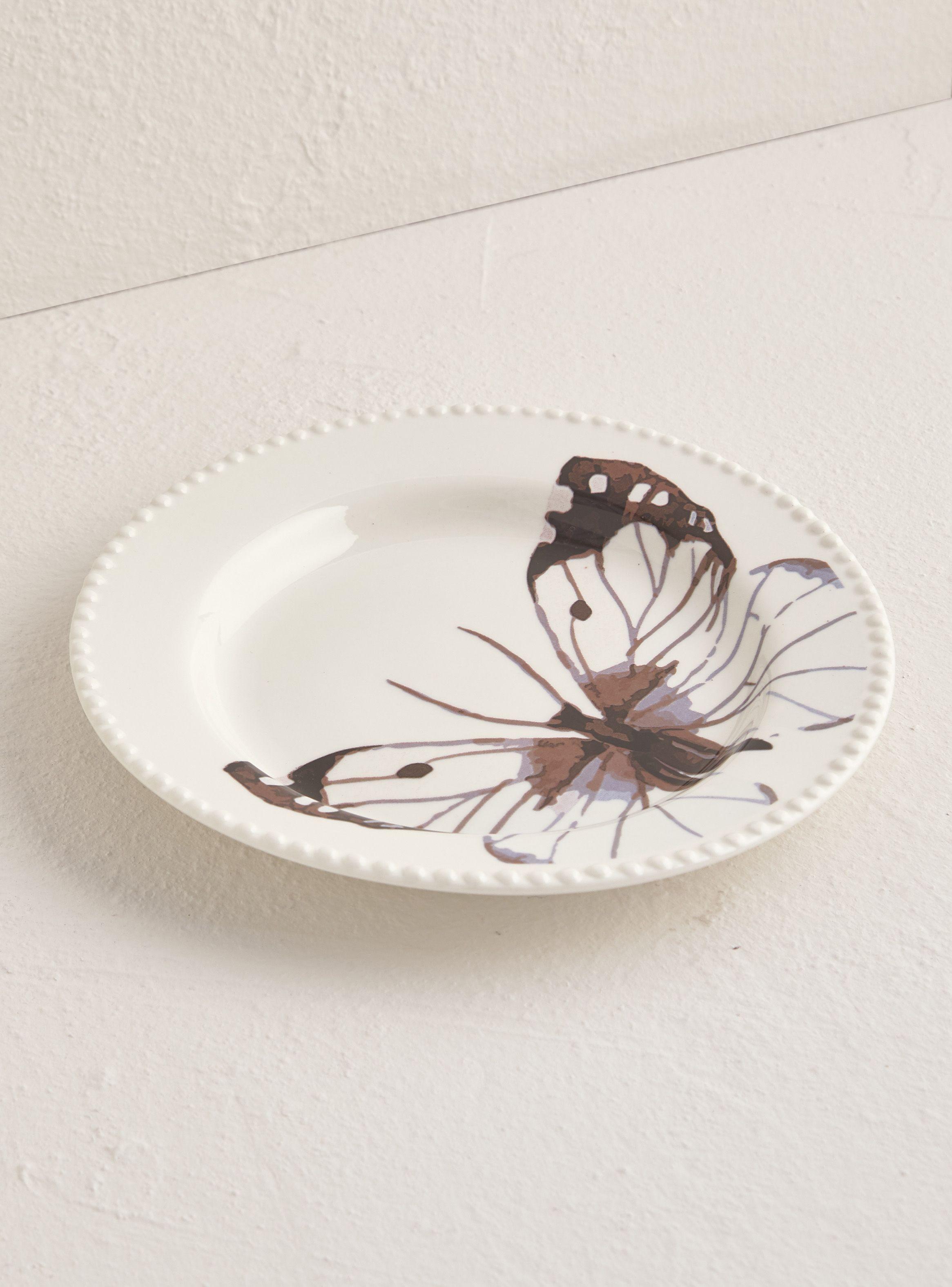Plato Lateral Mariposa Blanca 21.8 cm-1